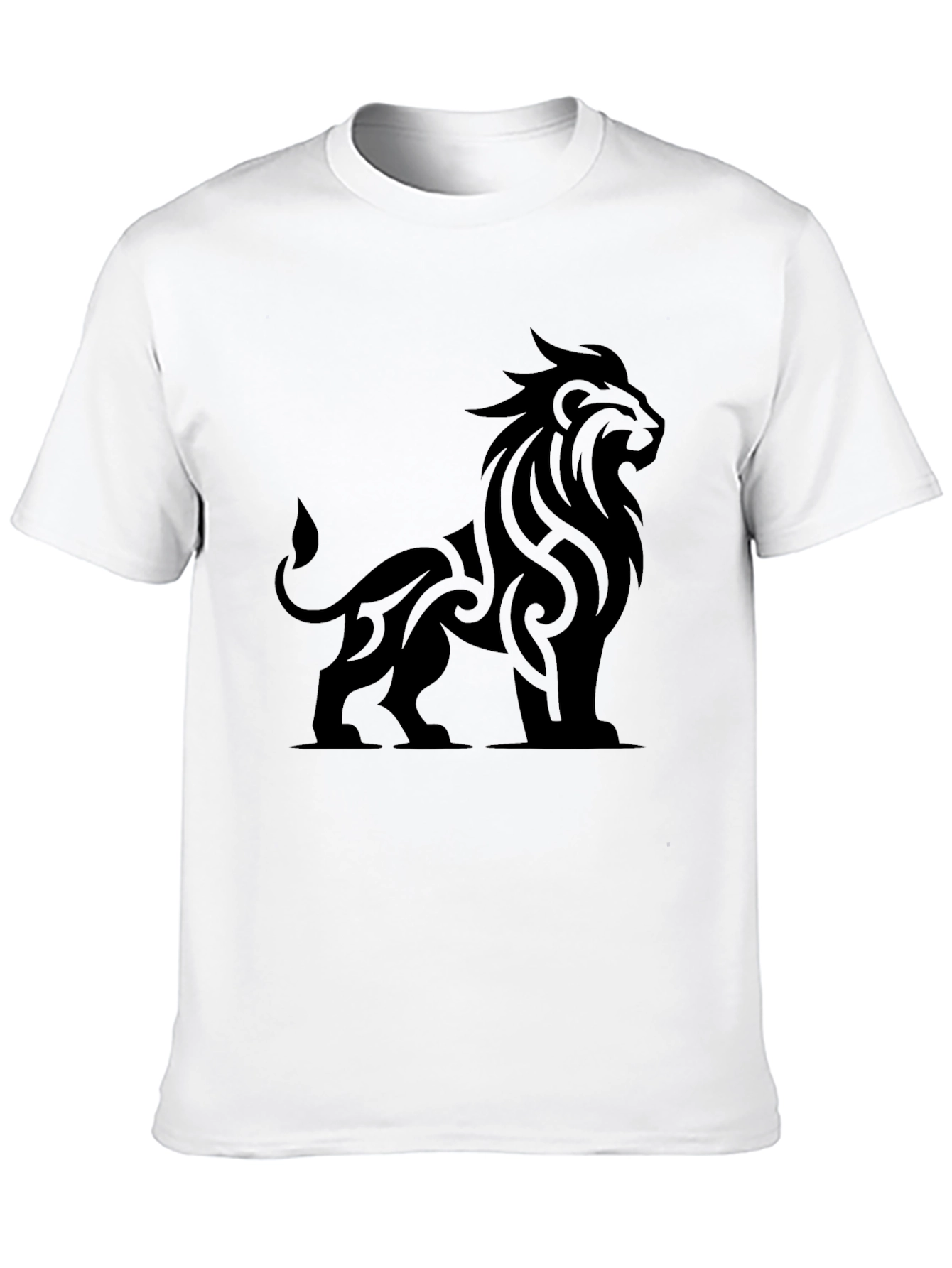 Black Lion Graphic Print Crew Neck T-Shirt view 10