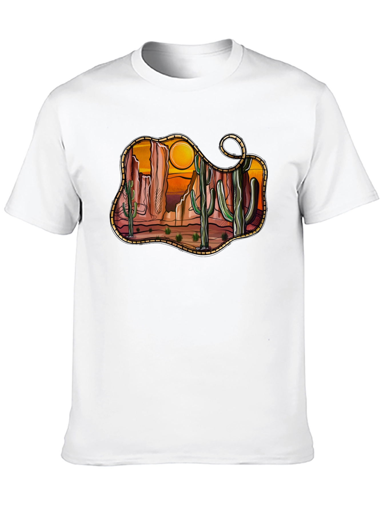 Black Desert Cactus Sunset Graphic Tee - Black view 10