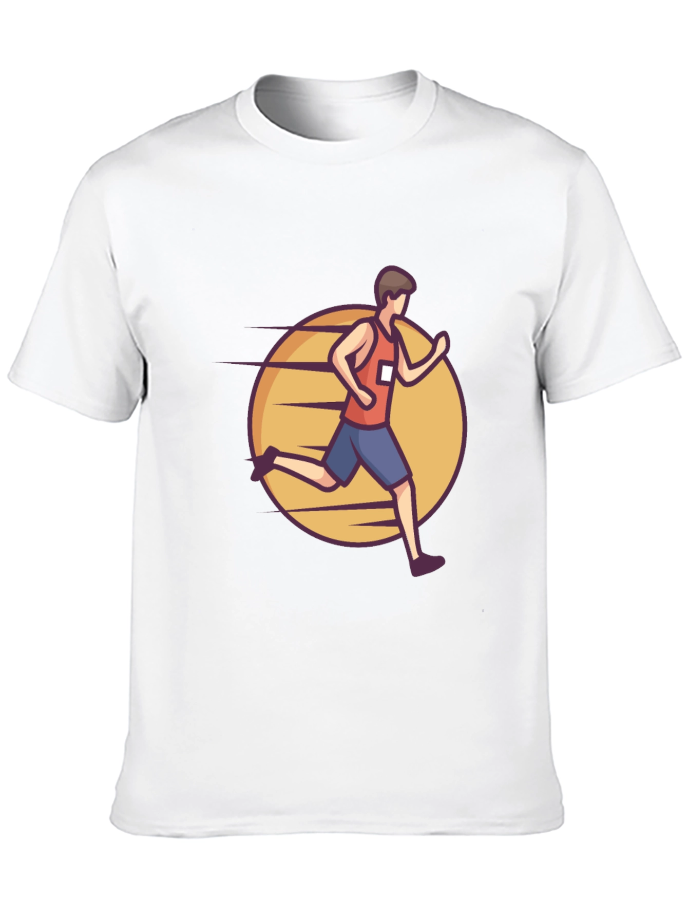 Black Black Graphic Tee: Cartoon Runner Design view 10