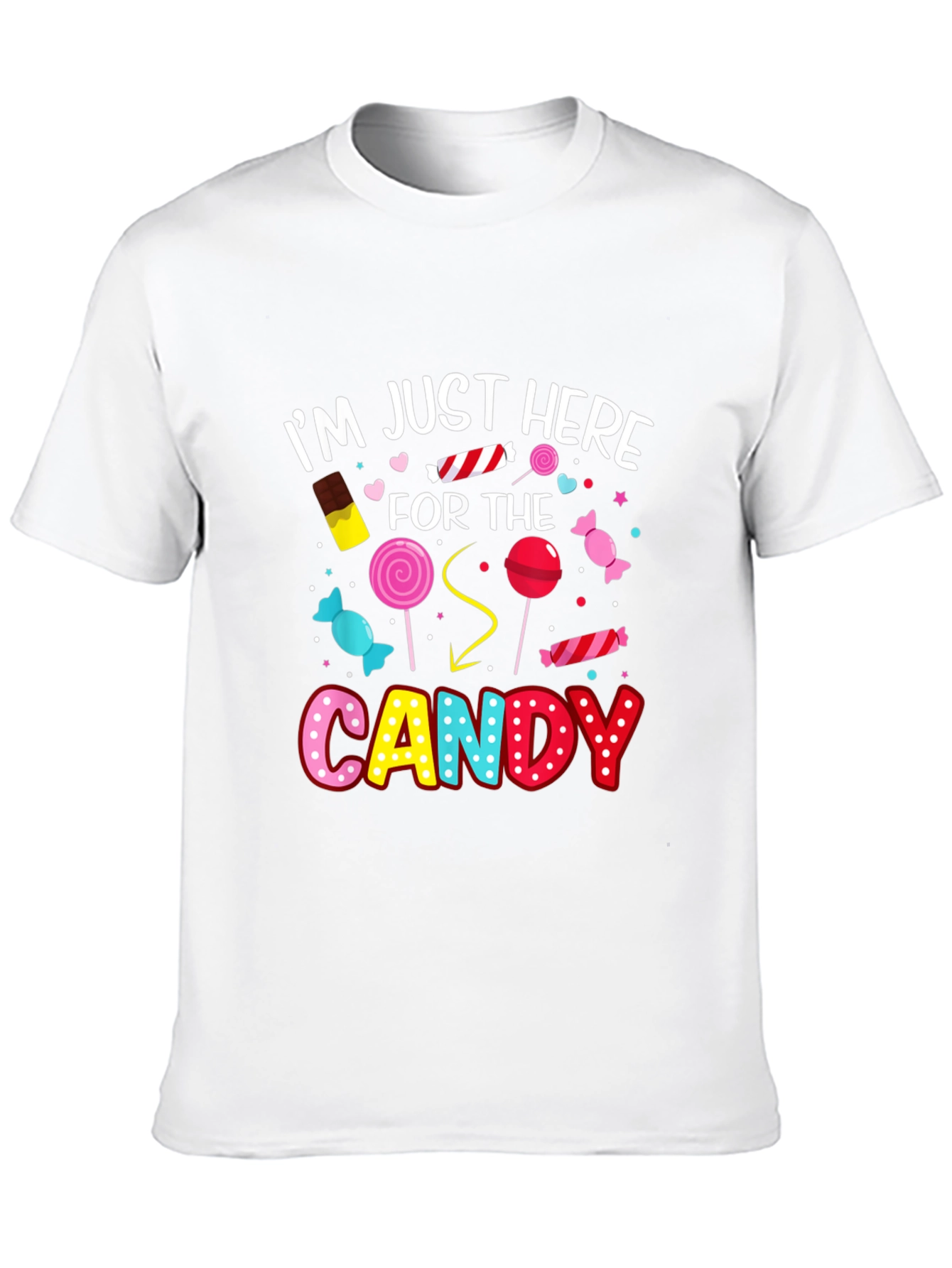 Black I'm Just Here For The Candy Funny Halloween T-Shirt view 10