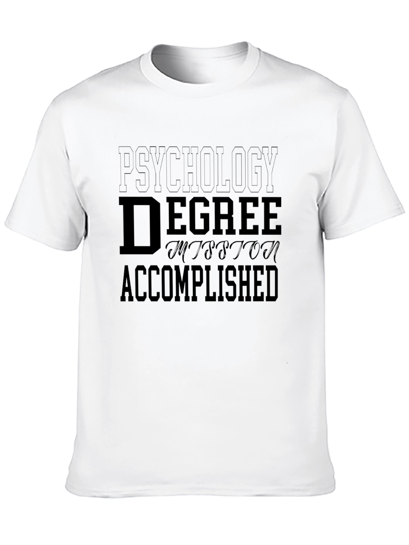 Black Psychology Degree Accomplished T-Shirt view 10