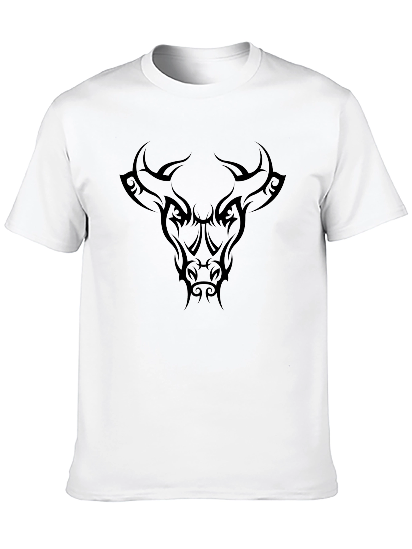 Black Tribal Bull Graphic Black T-Shirt view 10