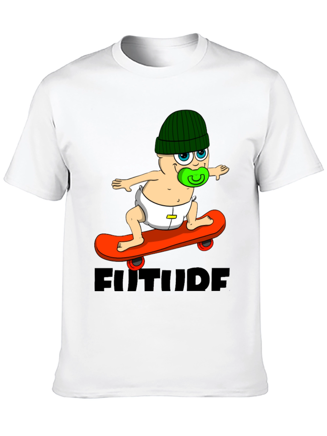Black Skateboarding Baby T-Shirt - Future Attitude Tee view 10