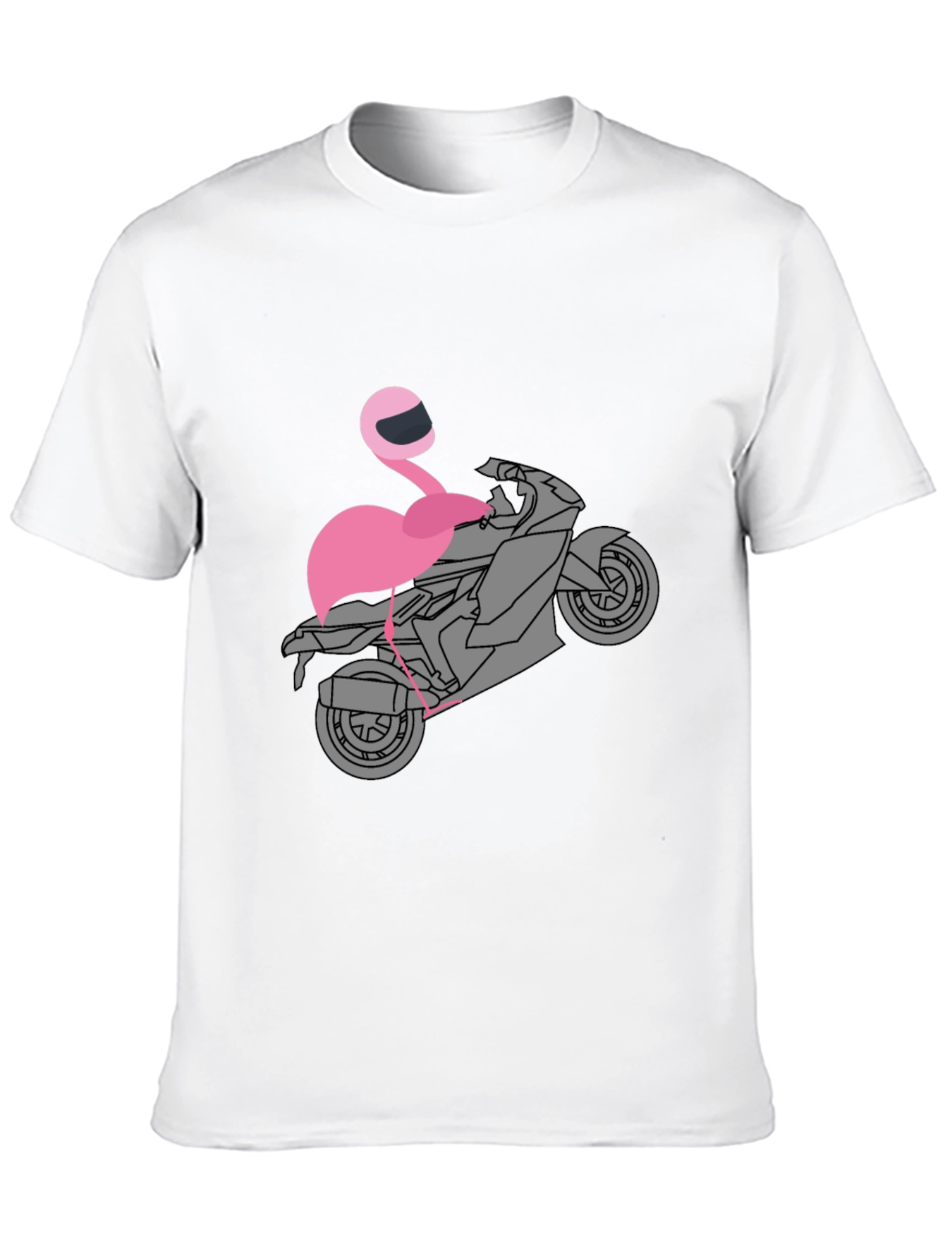 Black Flamingo Biker T-Shirt - Unique Graphic Tee view 10