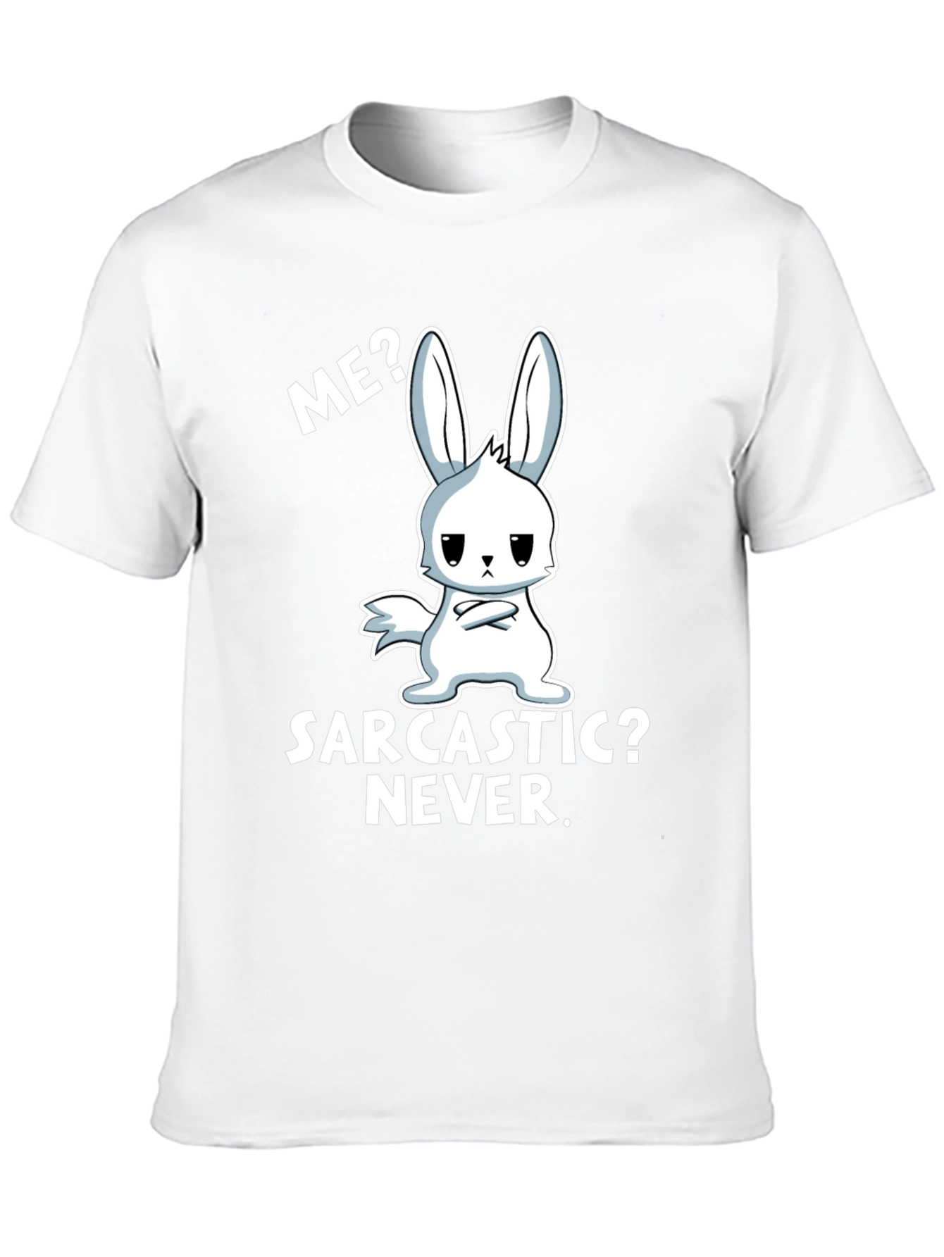 Black Sarcastic Bunny Graphic Tee - Me? Never! view 10