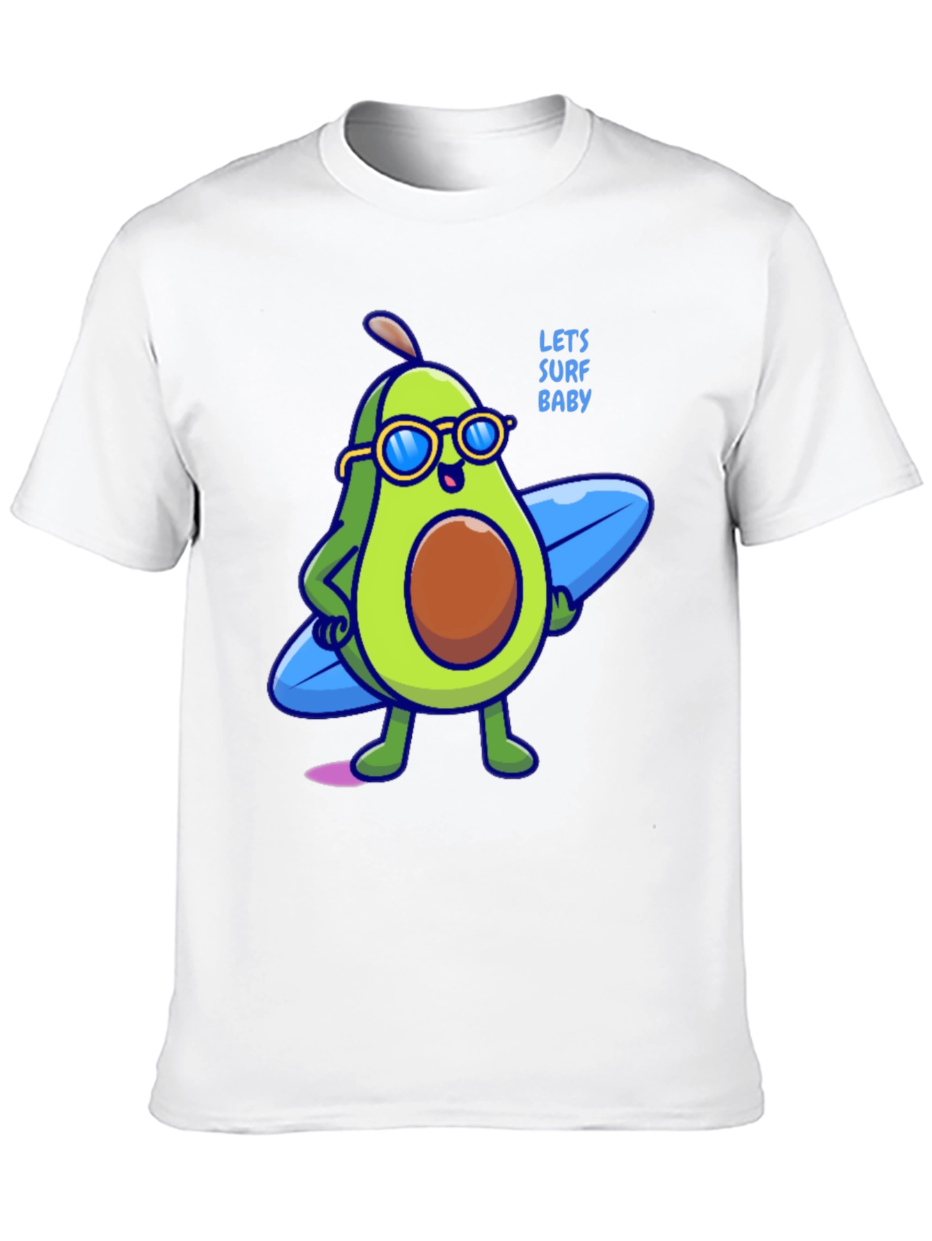 Black Avocado Surfer Graphic Tee - Let's Surf Baby! view 10