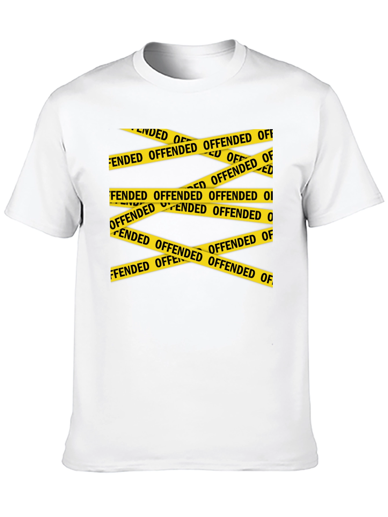 Black Offended Caution Tape Graphic T-Shirt view 10