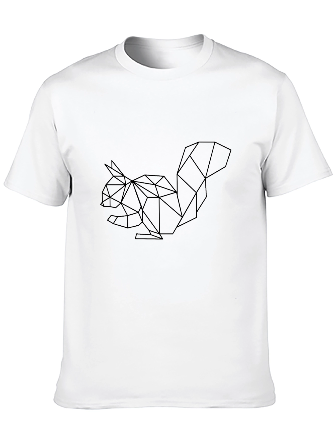 Black Geometric Squirrel Tee - Modern Design view 10