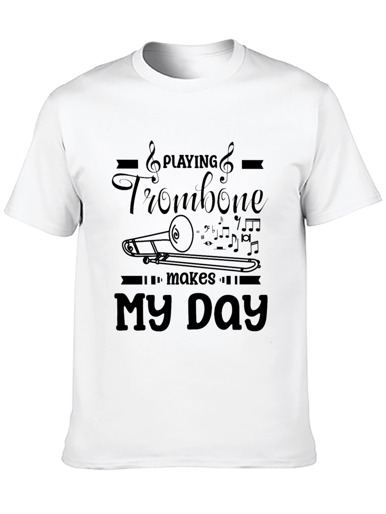 Black Trombone Music Lover Black T-Shirt view 10
