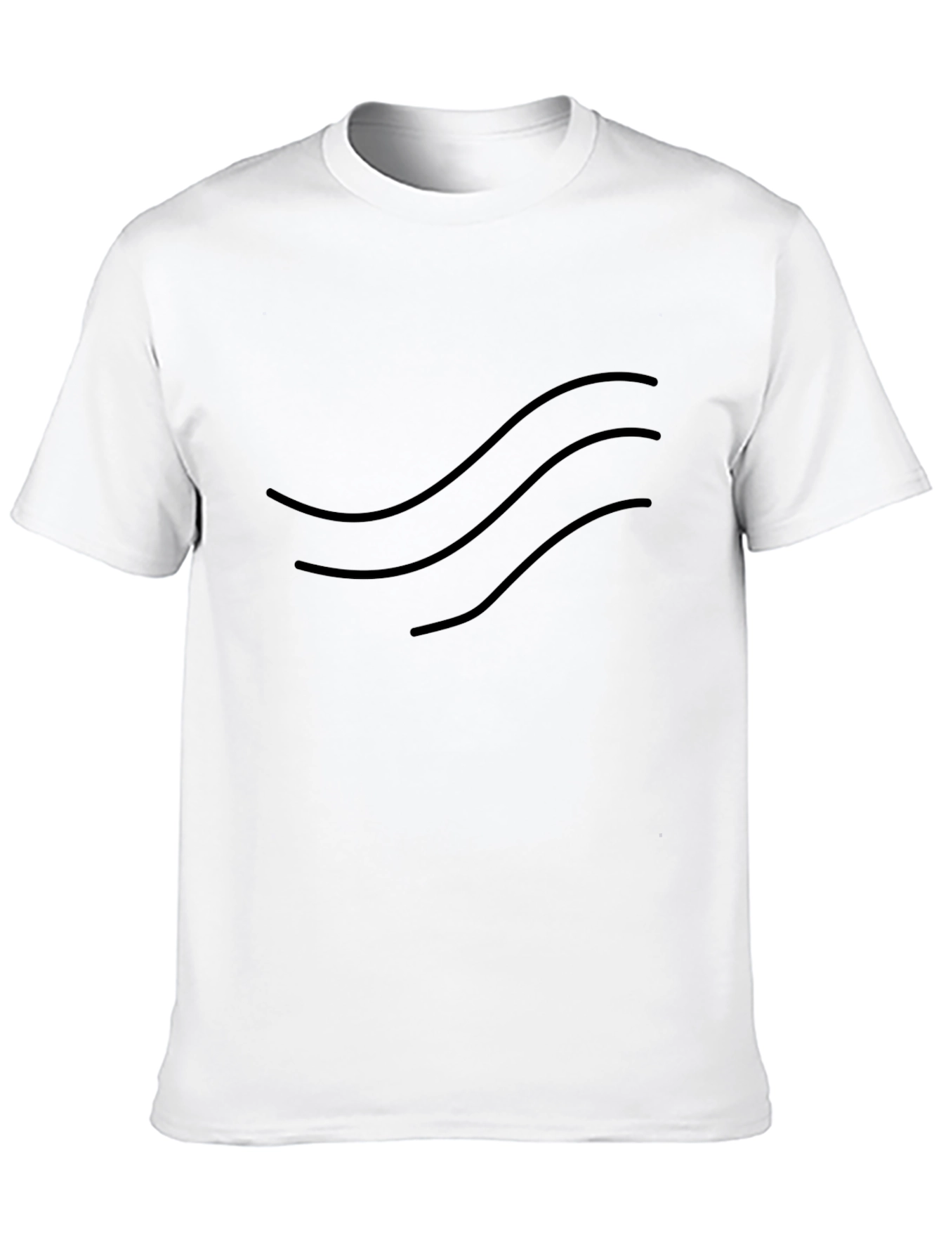 Black Stylish Black T-Shirt with Wave Design view 10