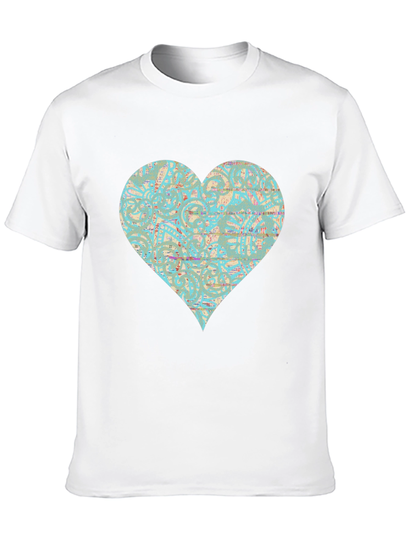 Black Patterned Heart Graphic Tee - Stylish Casual Wear view 10