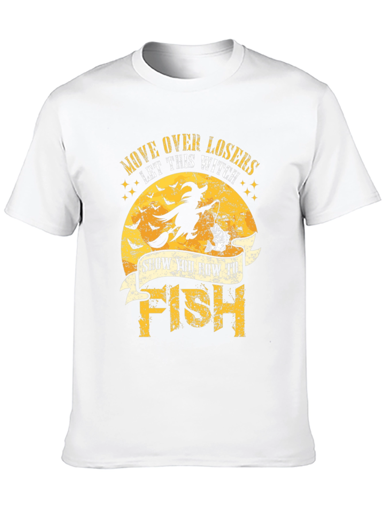 Black Witch Fishing Graphic T-Shirt - Halloween Style view 10