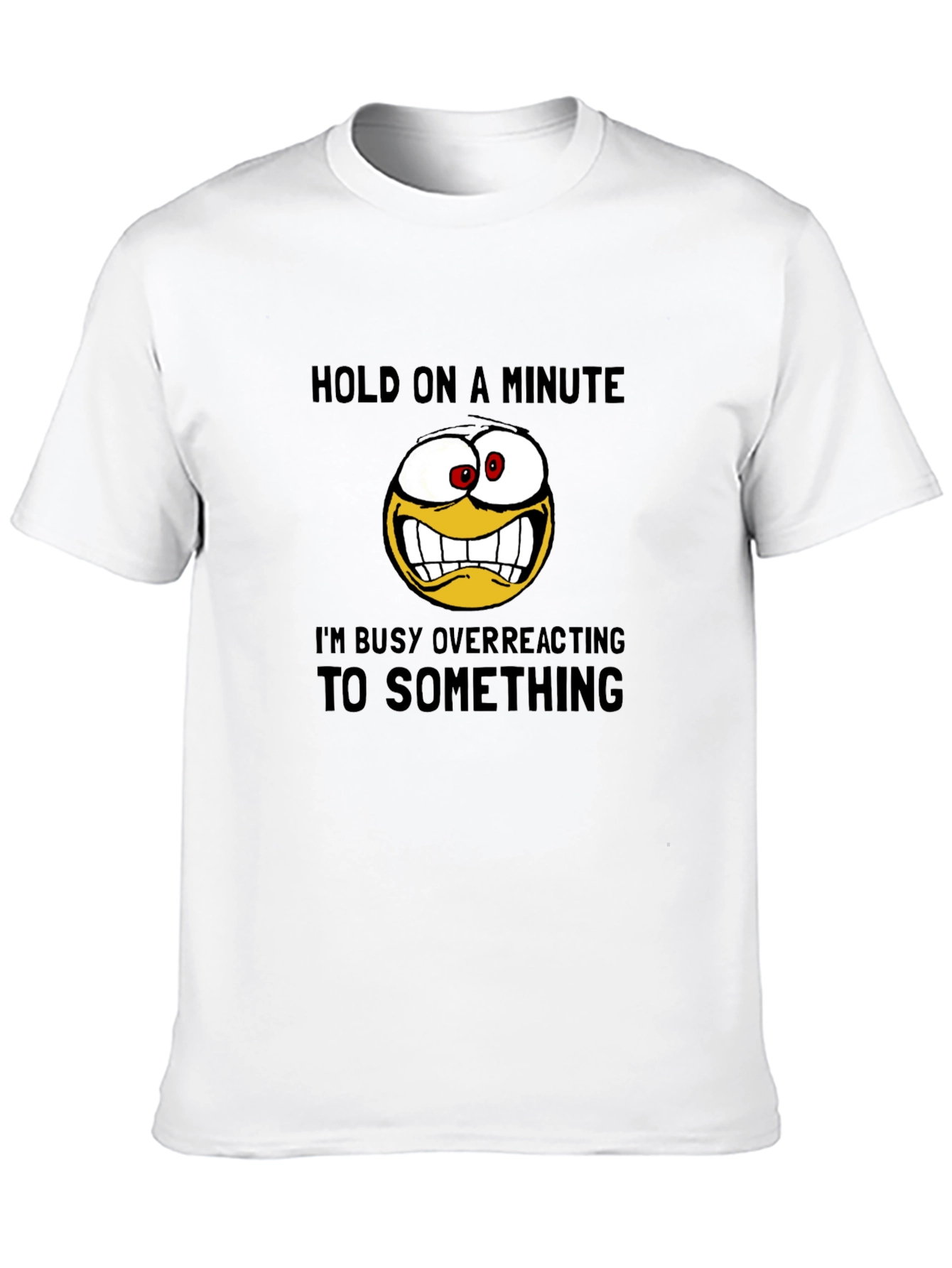 Black Funny Overreacting Emoji Graphic T-Shirt view 10