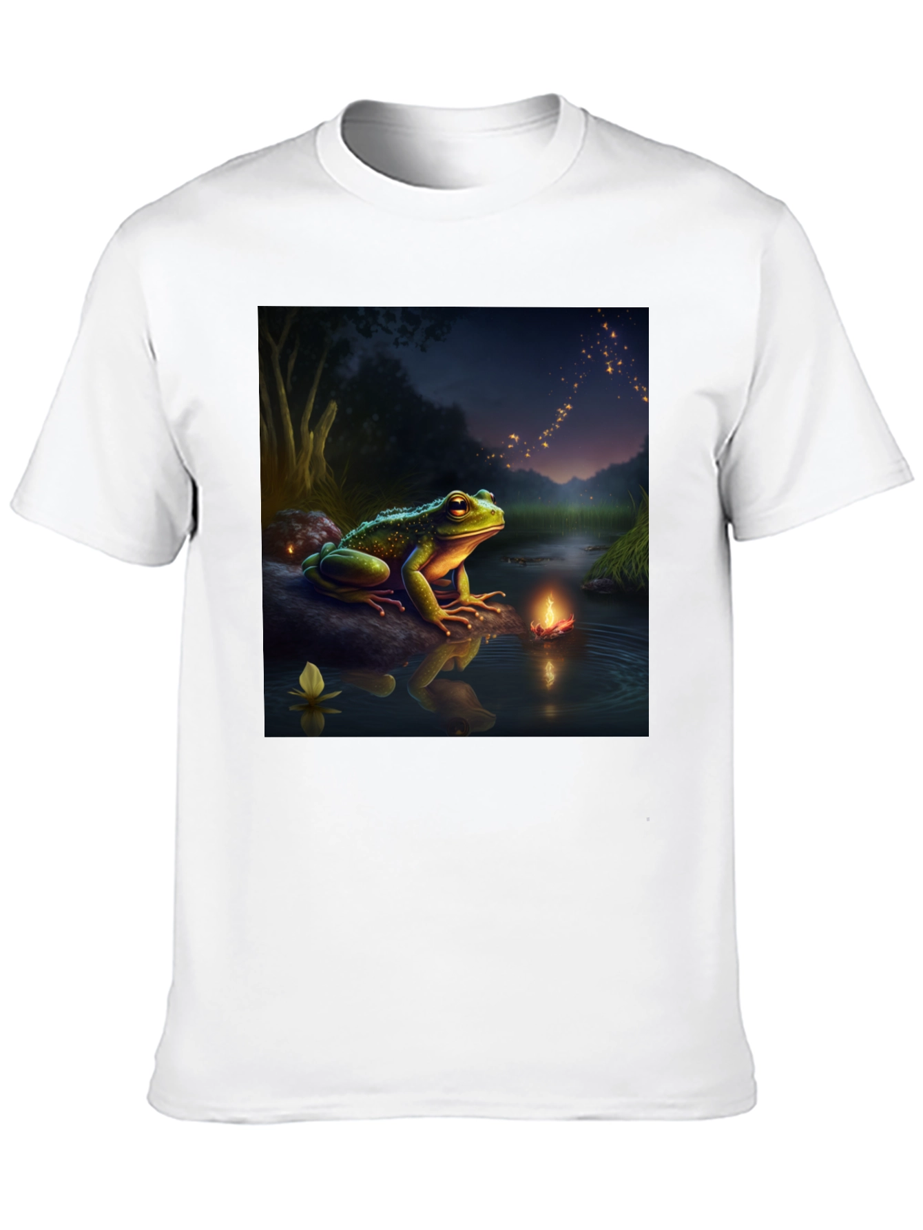 Black Frog & Firefly T-Shirt - Fantasy Design view 10