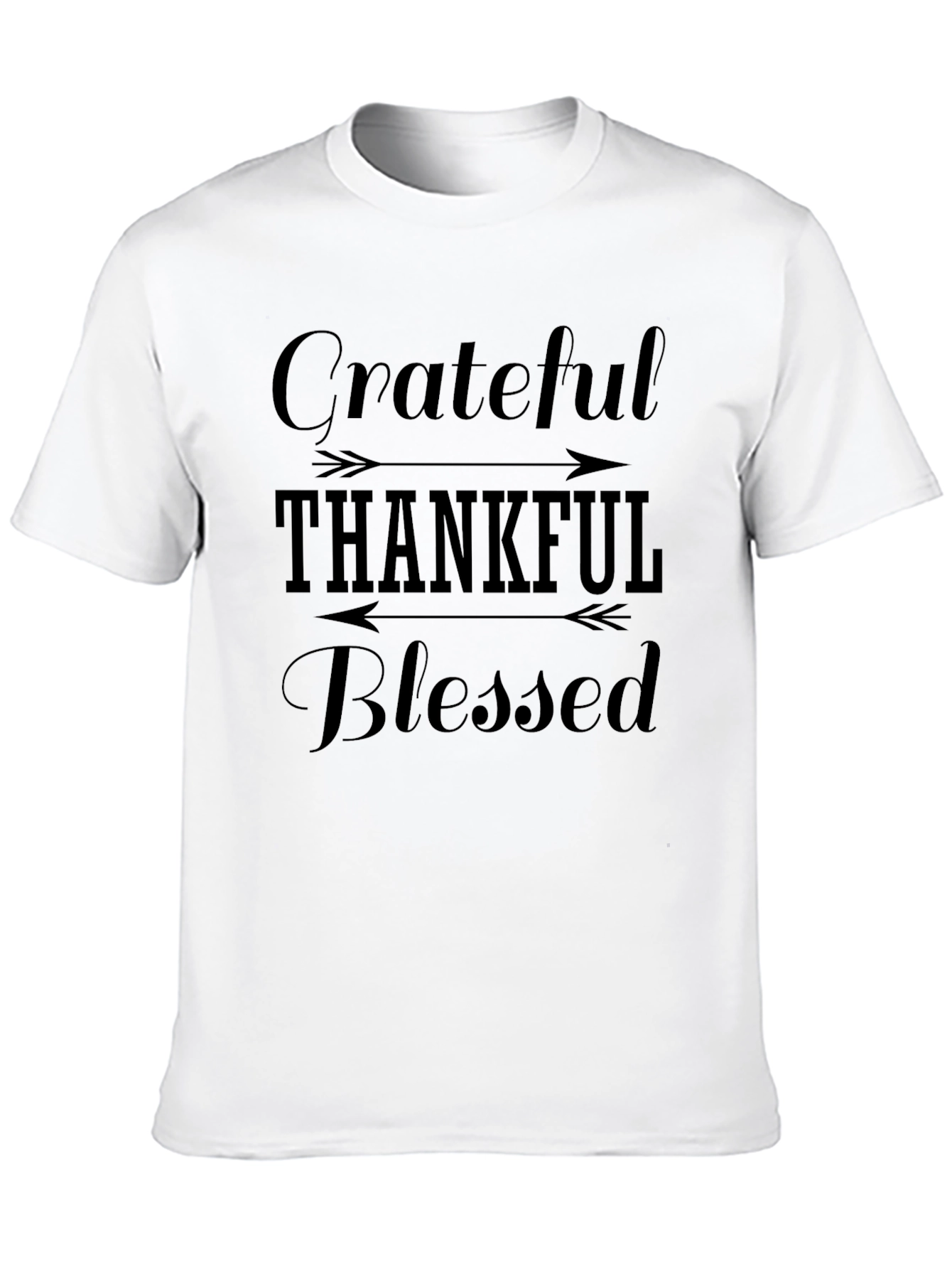 Black Grateful Thankful Blessed Black T-Shirt view 10