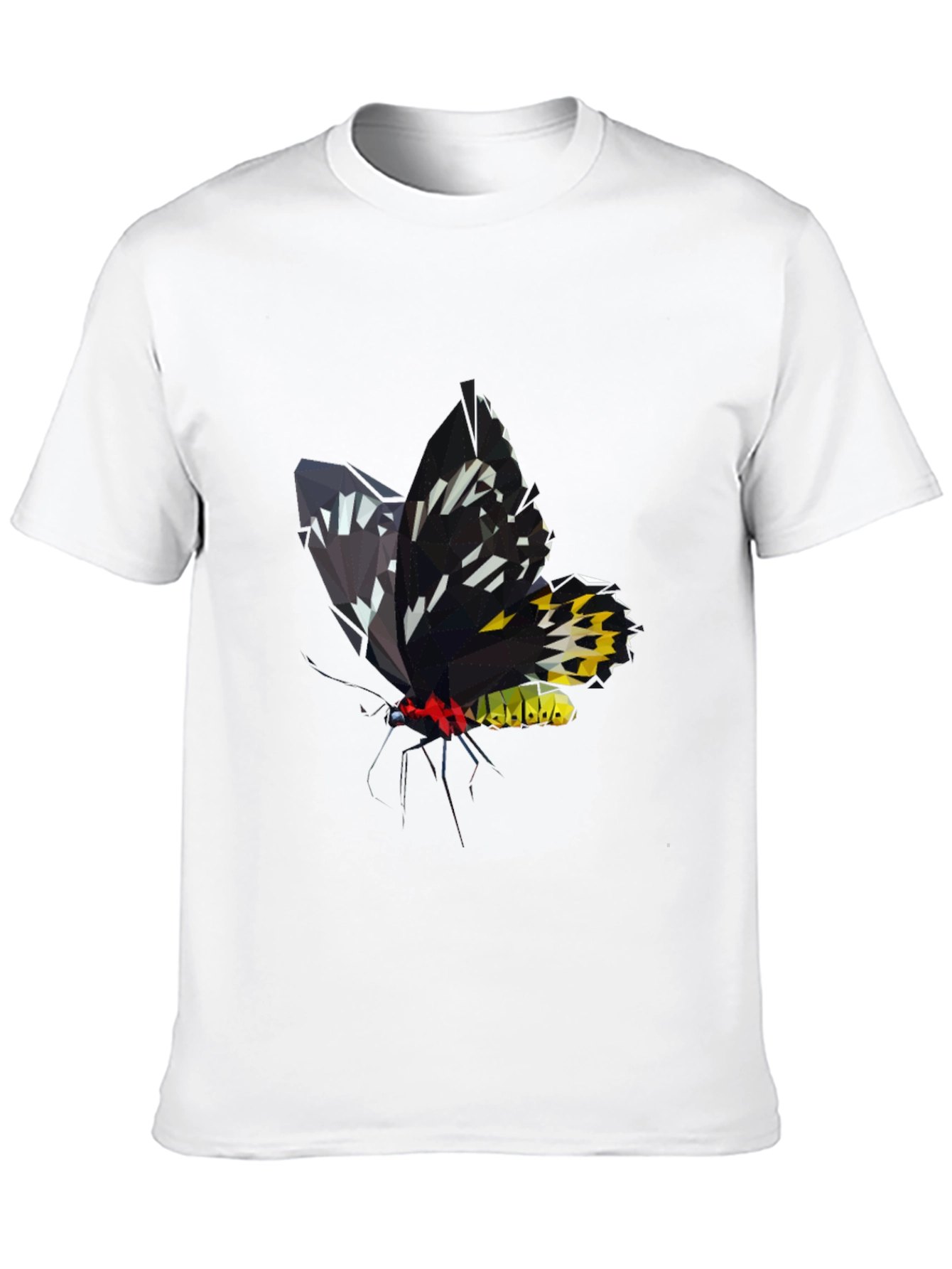 Black Geometric Butterfly Graphic Tee - Modern Black T-Shirt view 10