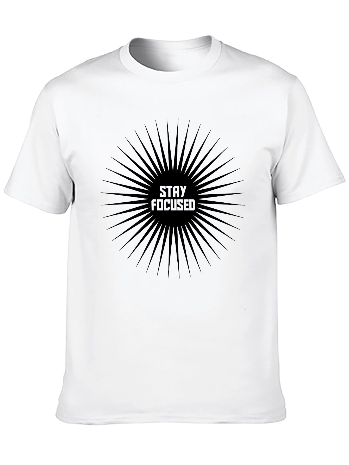 Black Stay Focused Graphic Tee - Premium Cotton T-Shirt view 10