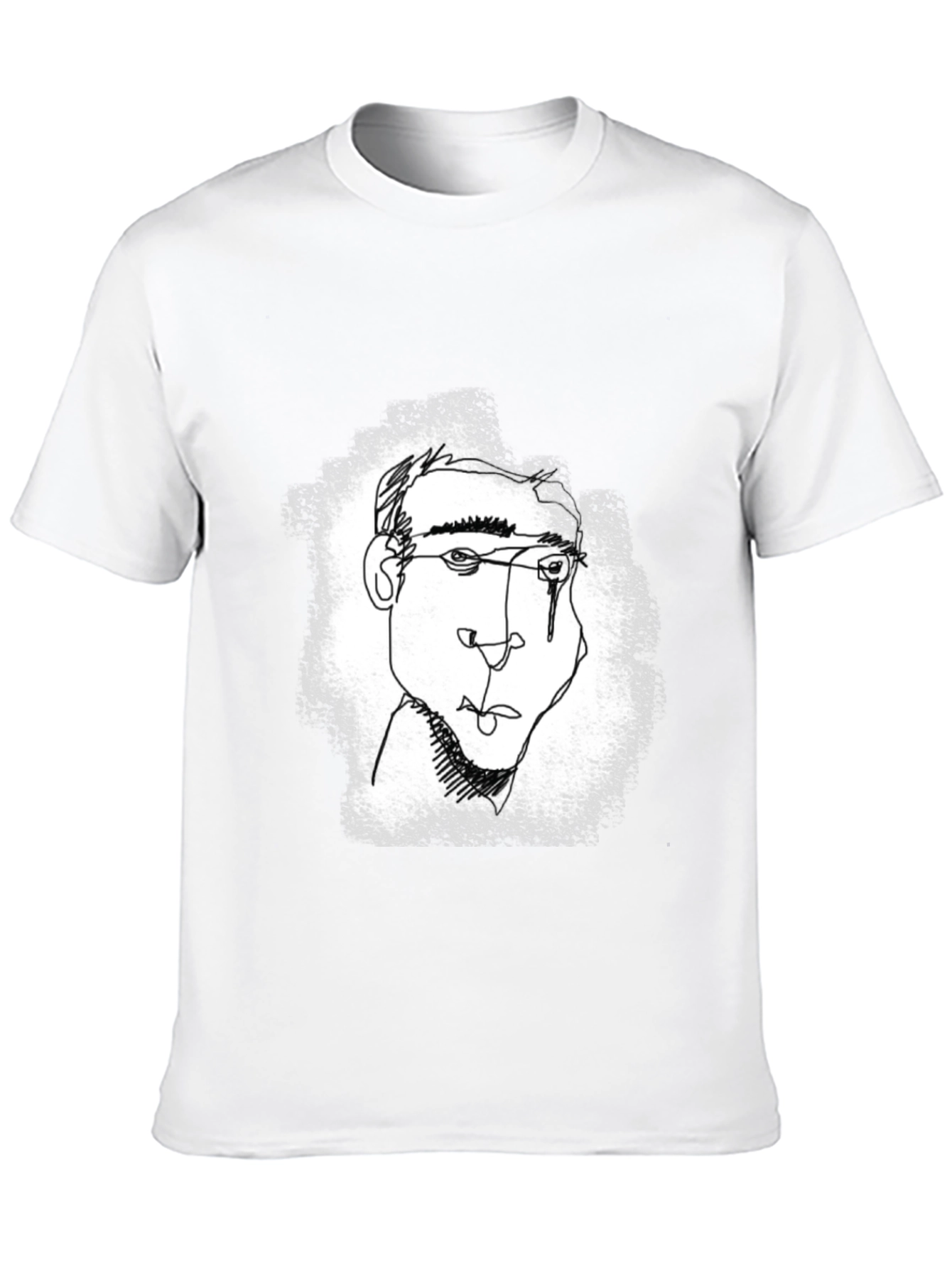 Black Abstract Line Art Graphic Tee - Black view 10