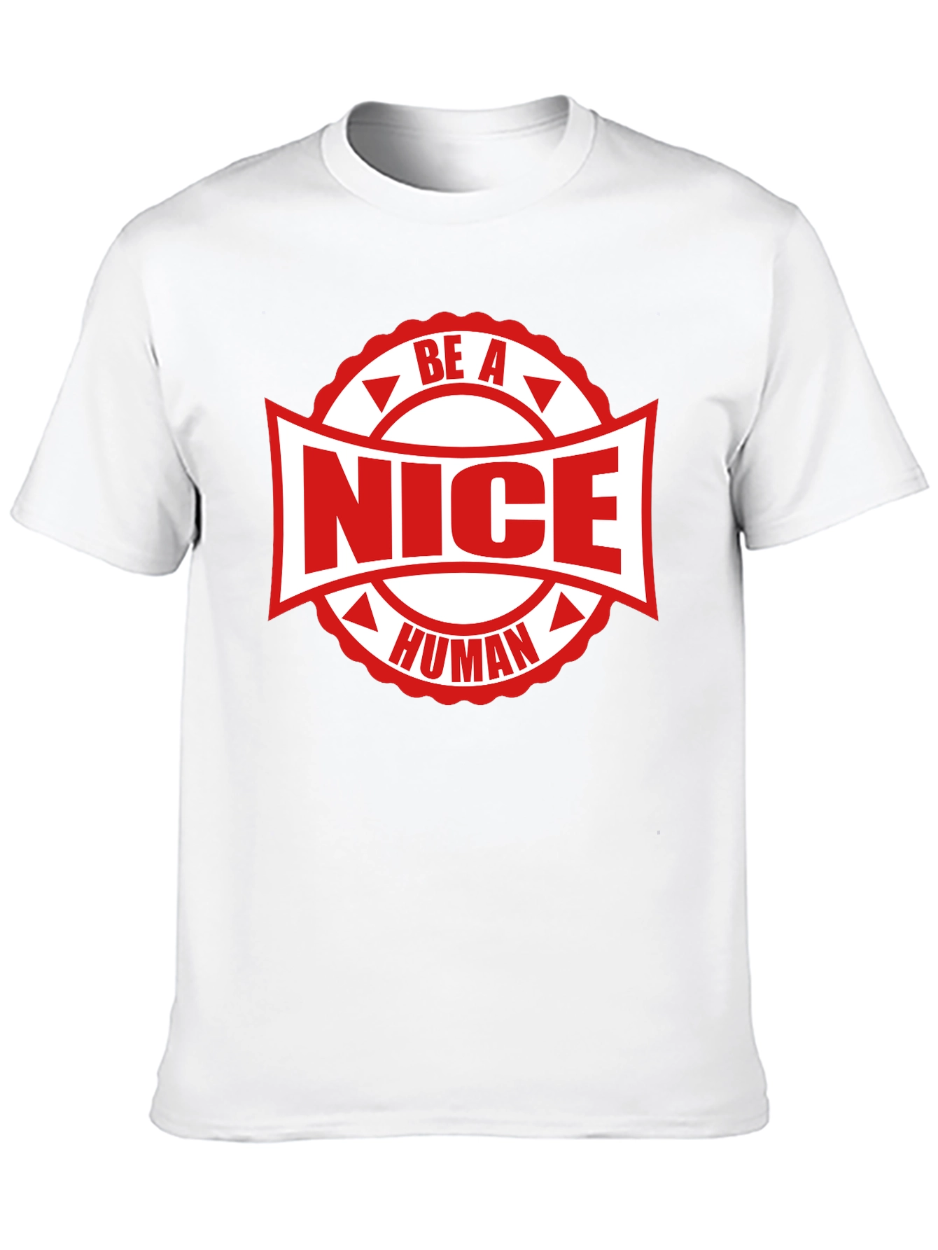 Black Be A Nice Human Graphic Tee - Black Cotton T-Shirt view 10