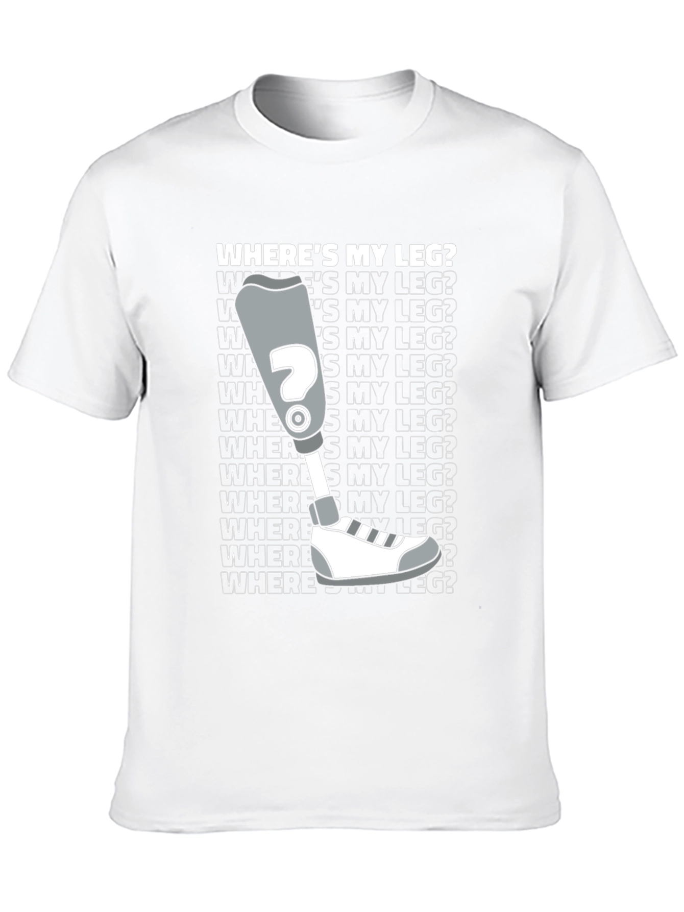 Black Where's My Leg? Novelty T-Shirt view 10