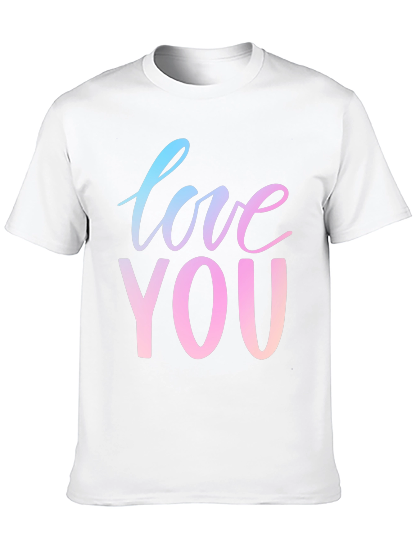 Black Love You Graphic Tee - Gradient Text, Black Shirt view 10