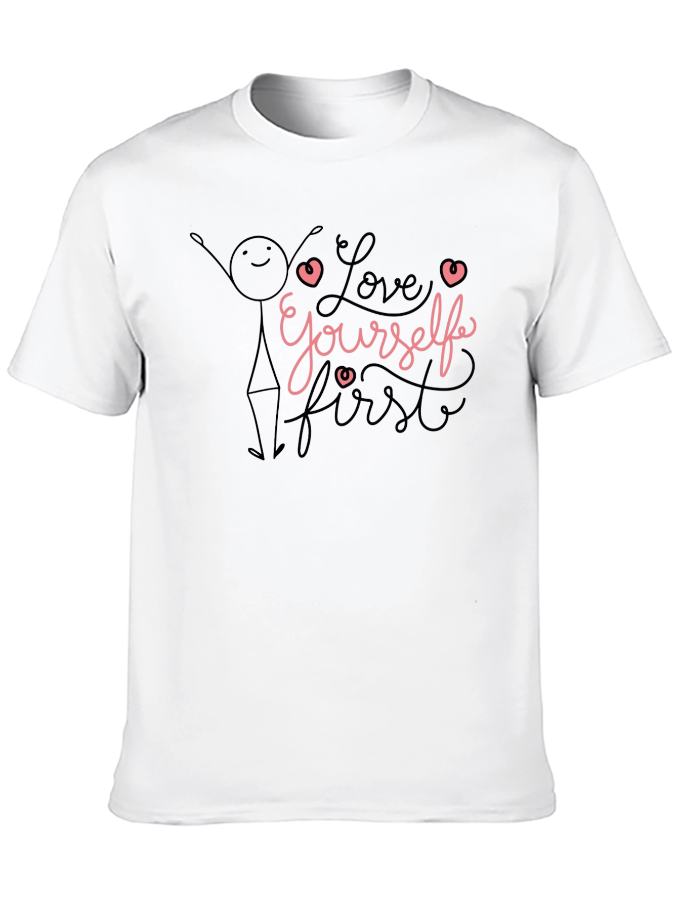 Black Love Yourself First Black Graphic Tee view 10