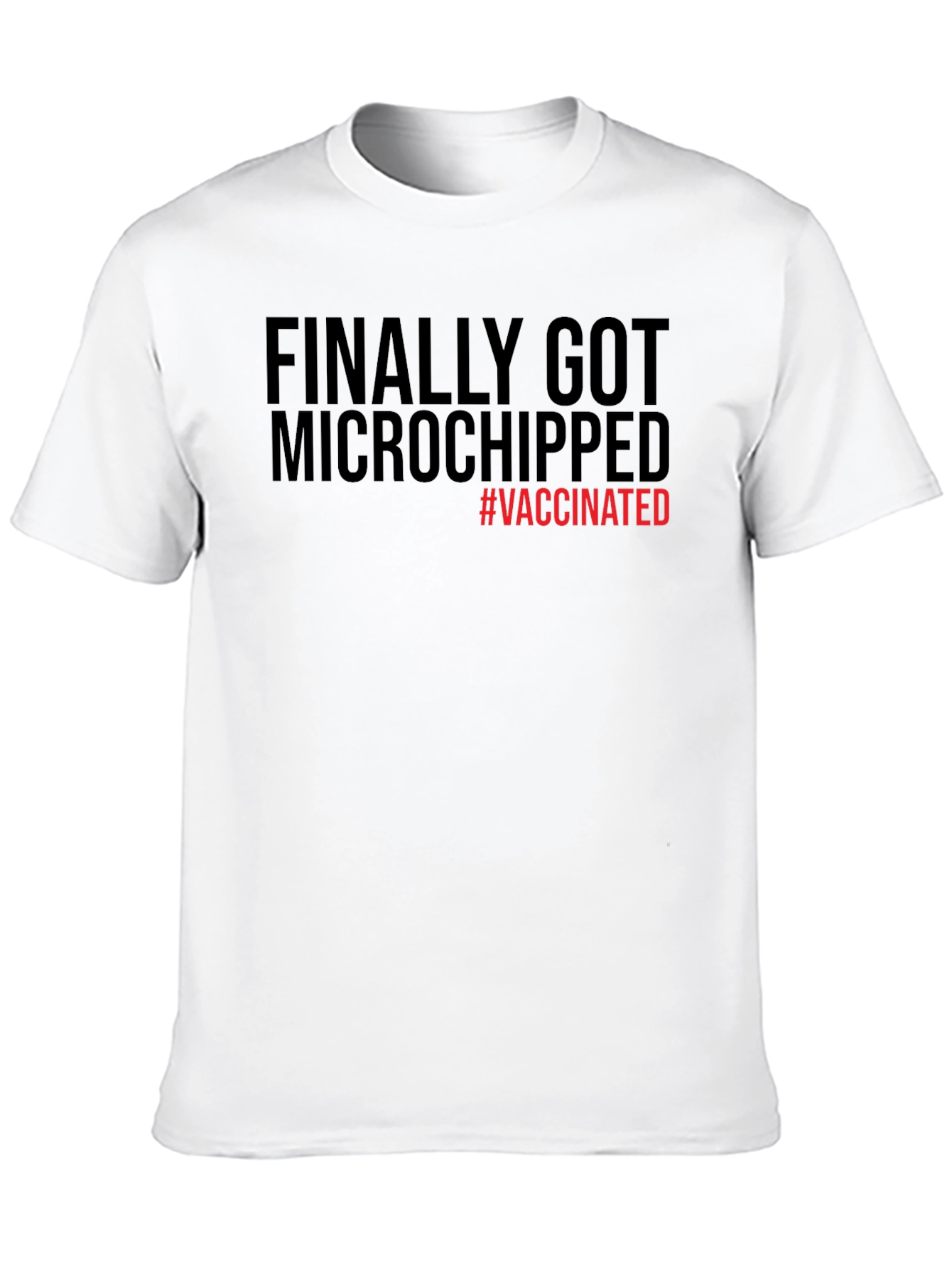 Black Finally Microchipped #Vaccinated T-Shirt view 10