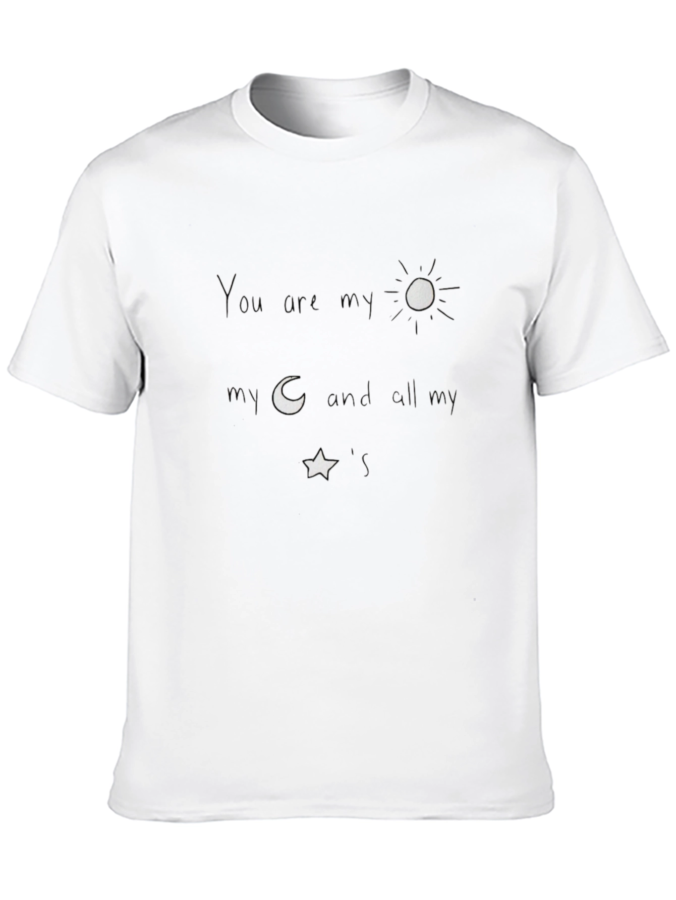 Black Celestial Love T-Shirt - You are my Sun, Moon, and Stars view 10