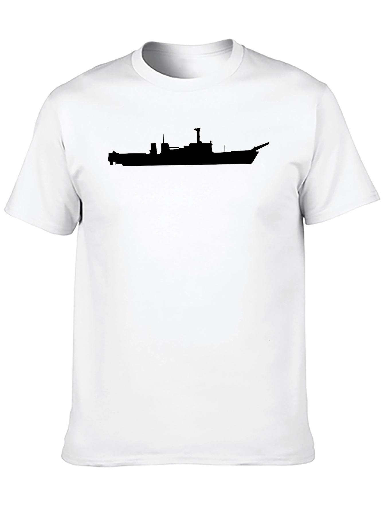 Black Black Ship Silhouette Graphic T-Shirt view 10