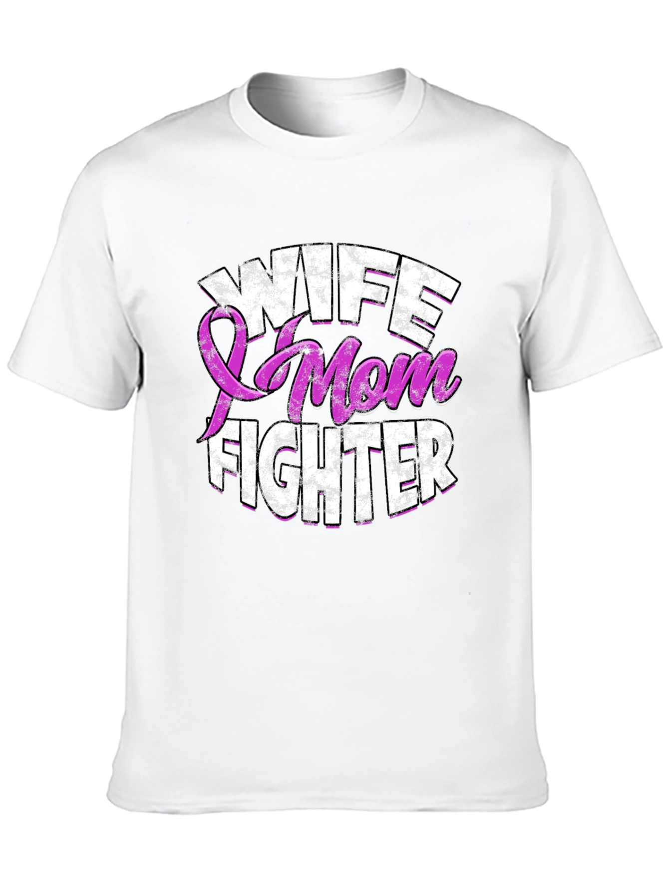 Black Wife Mom Fighter T-Shirt Breast Cancer Awareness view 10