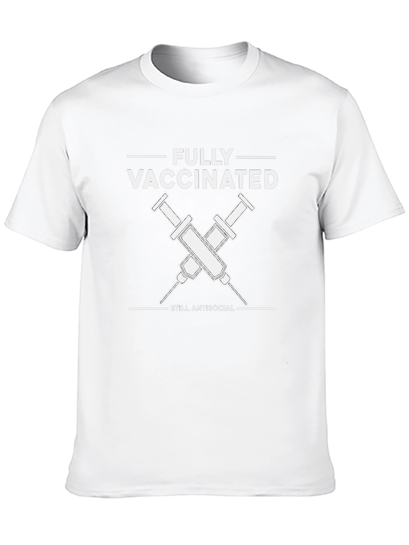 Black Fully Vaccinated Antisocial T-Shirt - Unisex view 10