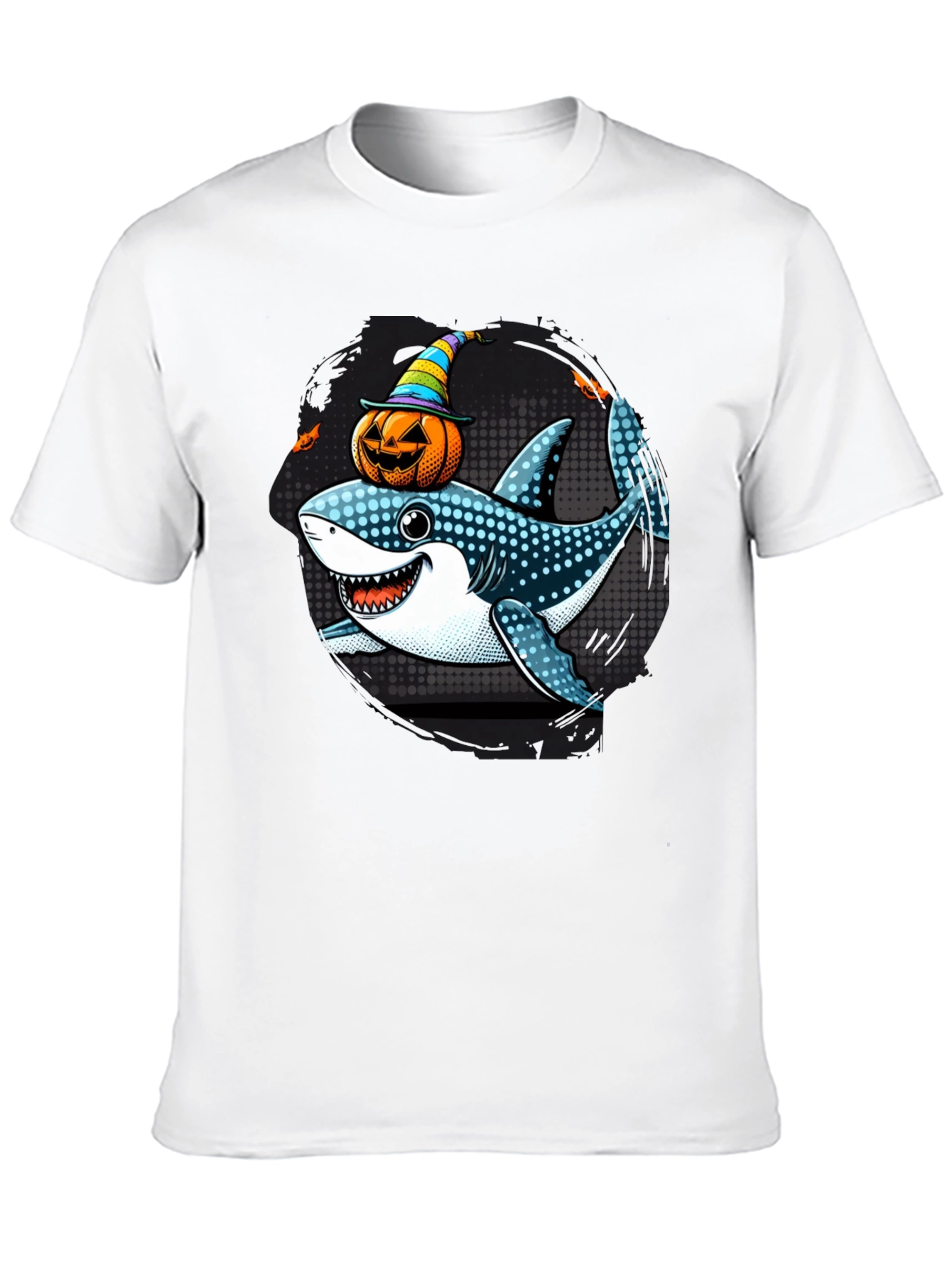 Black Halloween Shark T-Shirt view 10
