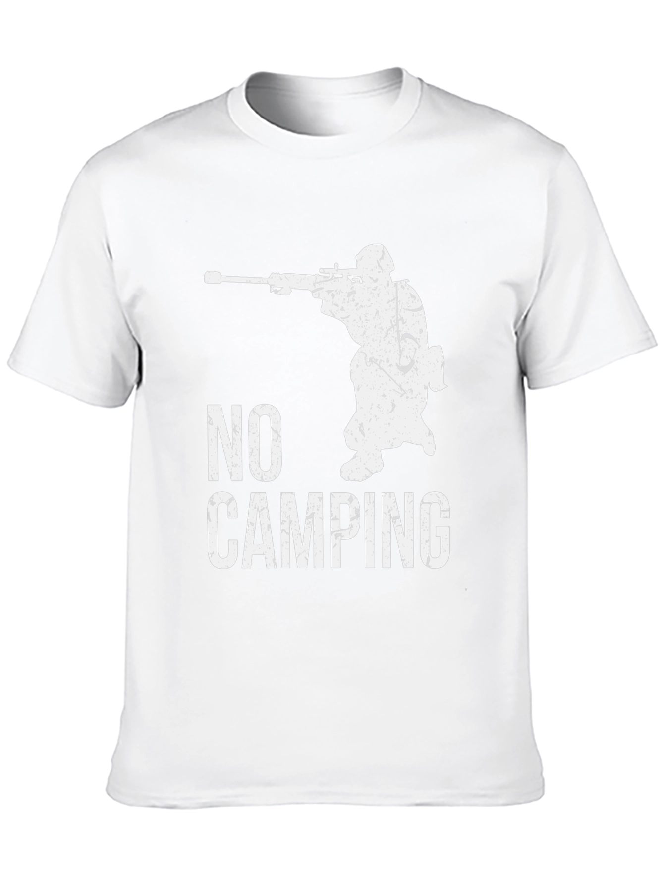 Black No Camping Sniper Graphic Tee - Black Cotton view 10