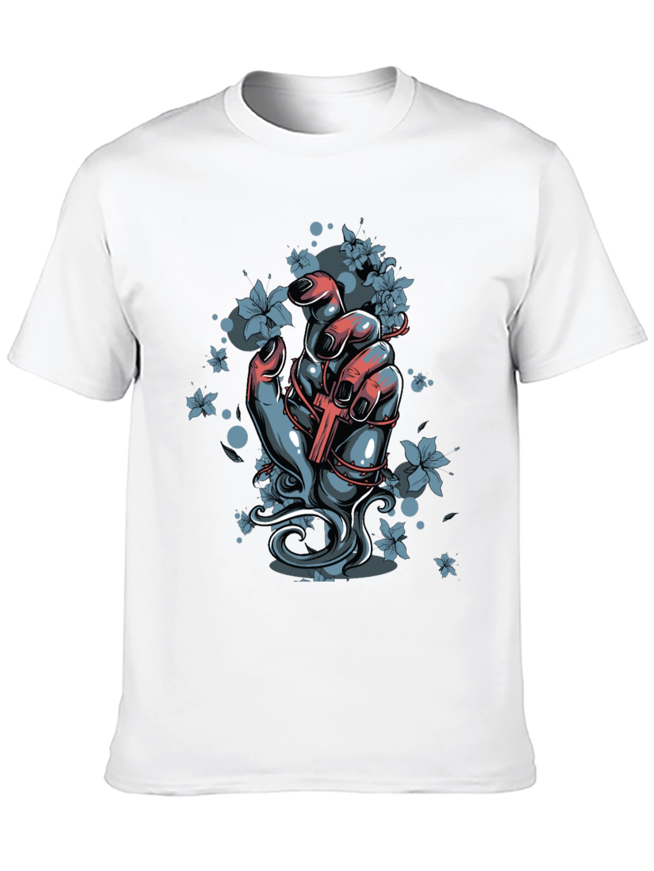 Hand & Cross Graphic Tee - Black - 10