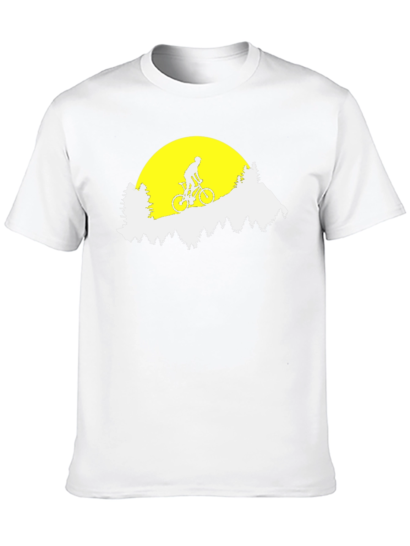 Black Mountain Biker Sunset Graphic Tee - Black Cotton T-Shirt view 10