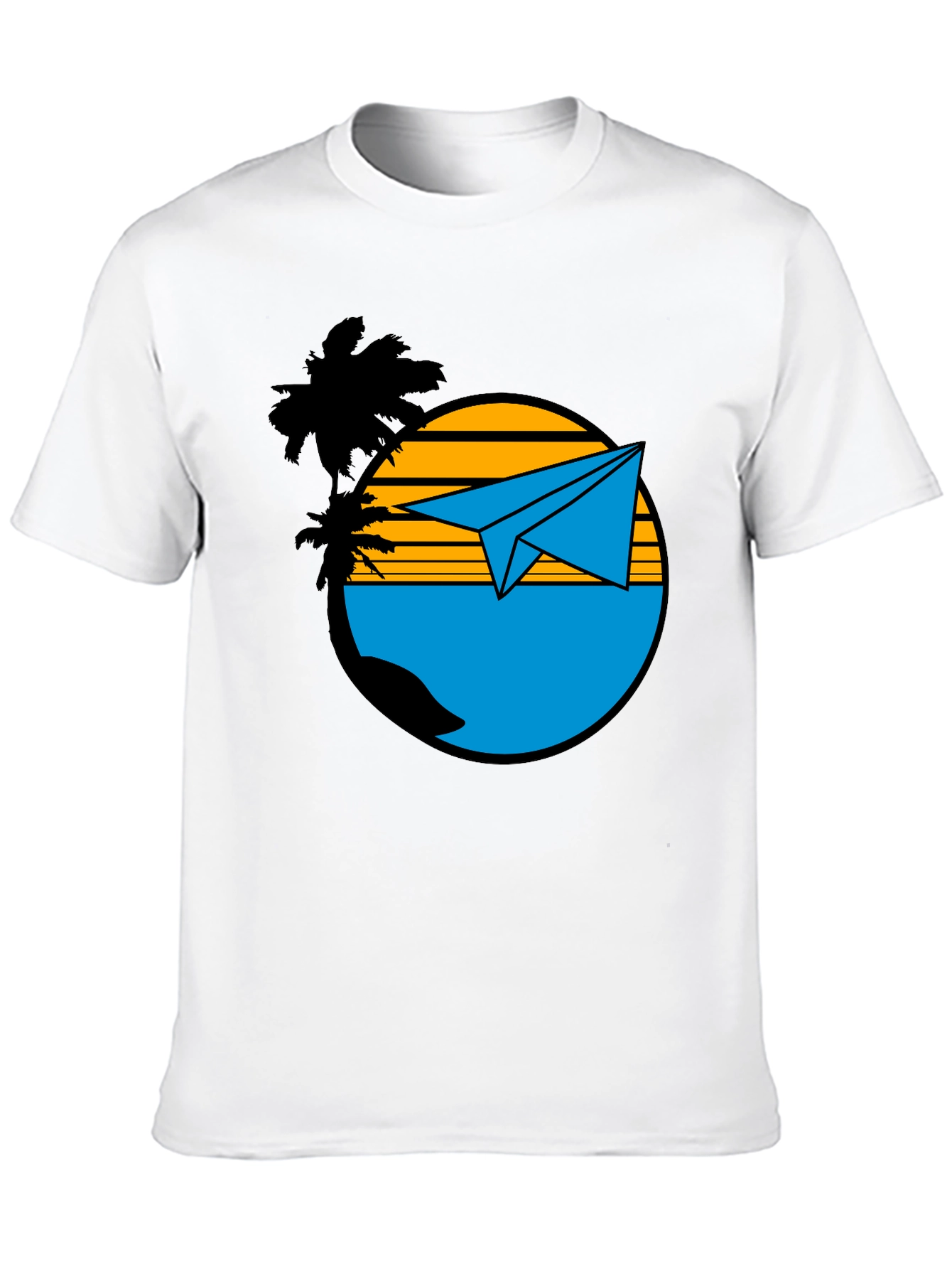 Black Island Paper Airplane Graphic T-Shirt - Black view 10