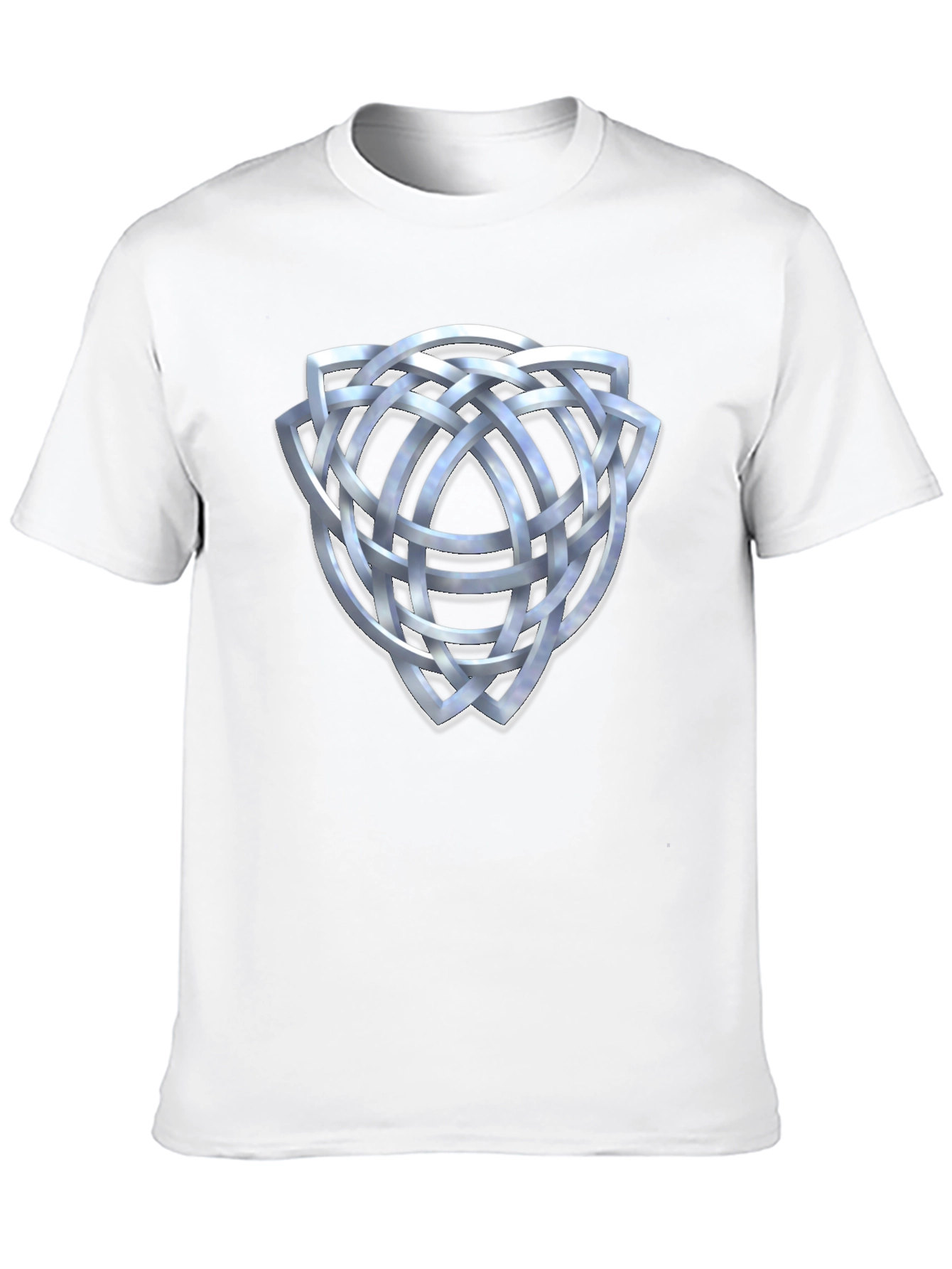 Black Celtic Knot T-Shirt - Silver Trinity Design view 10