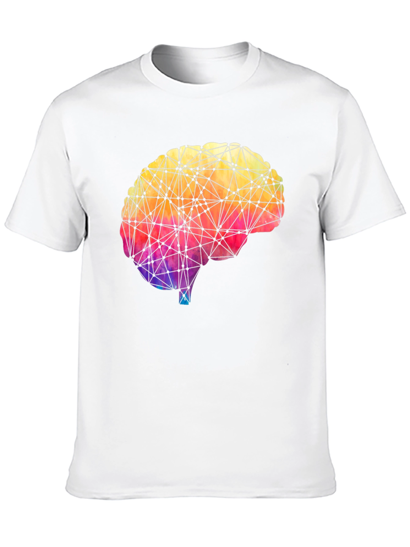 Black Geometric Brain Graphic Tee - Colorful Mind T-Shirt view 10