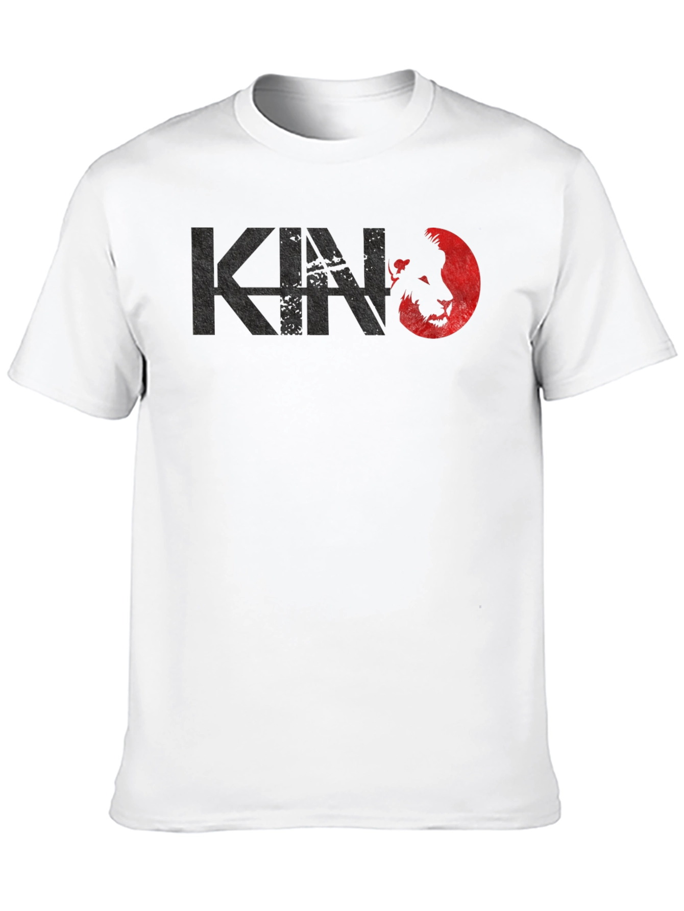 Black Kino Lion Graphic T-Shirt - Black Crew Neck Tee view 10