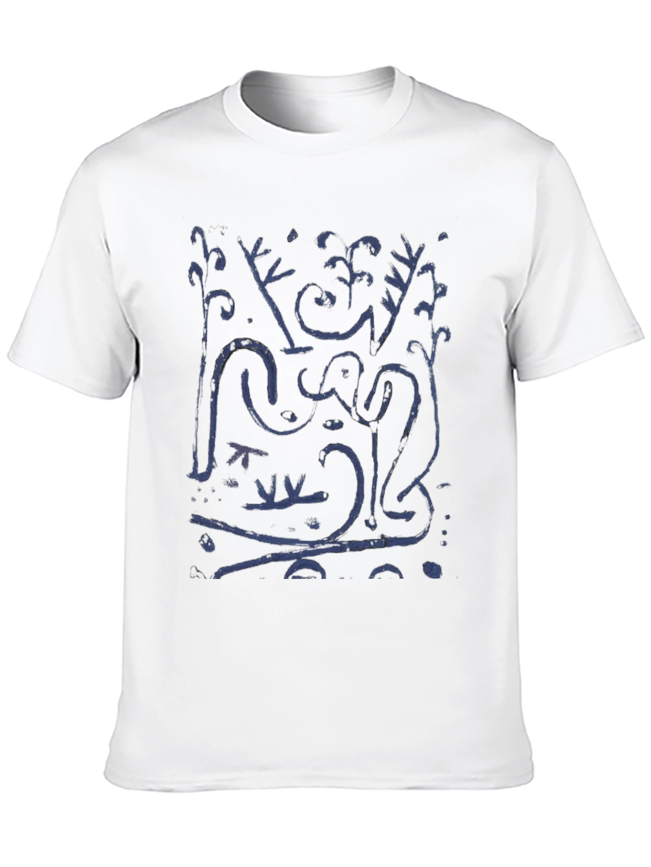 Black Abstract Art Graphic Print Black T-Shirt view 10