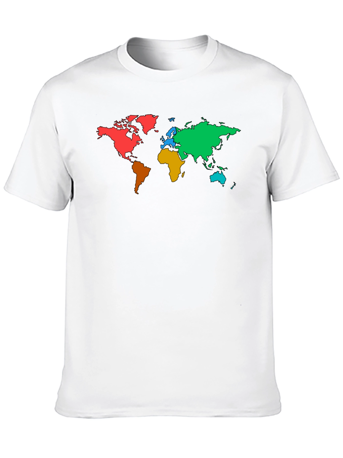 Black Colorful World Map Graphic Black T-Shirt view 10