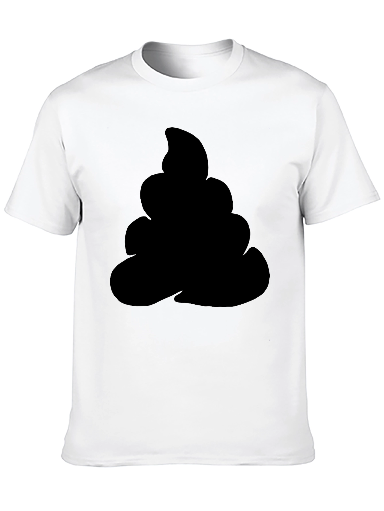 Black Novelty Black T-Shirt with Emoji Poop Design view 10