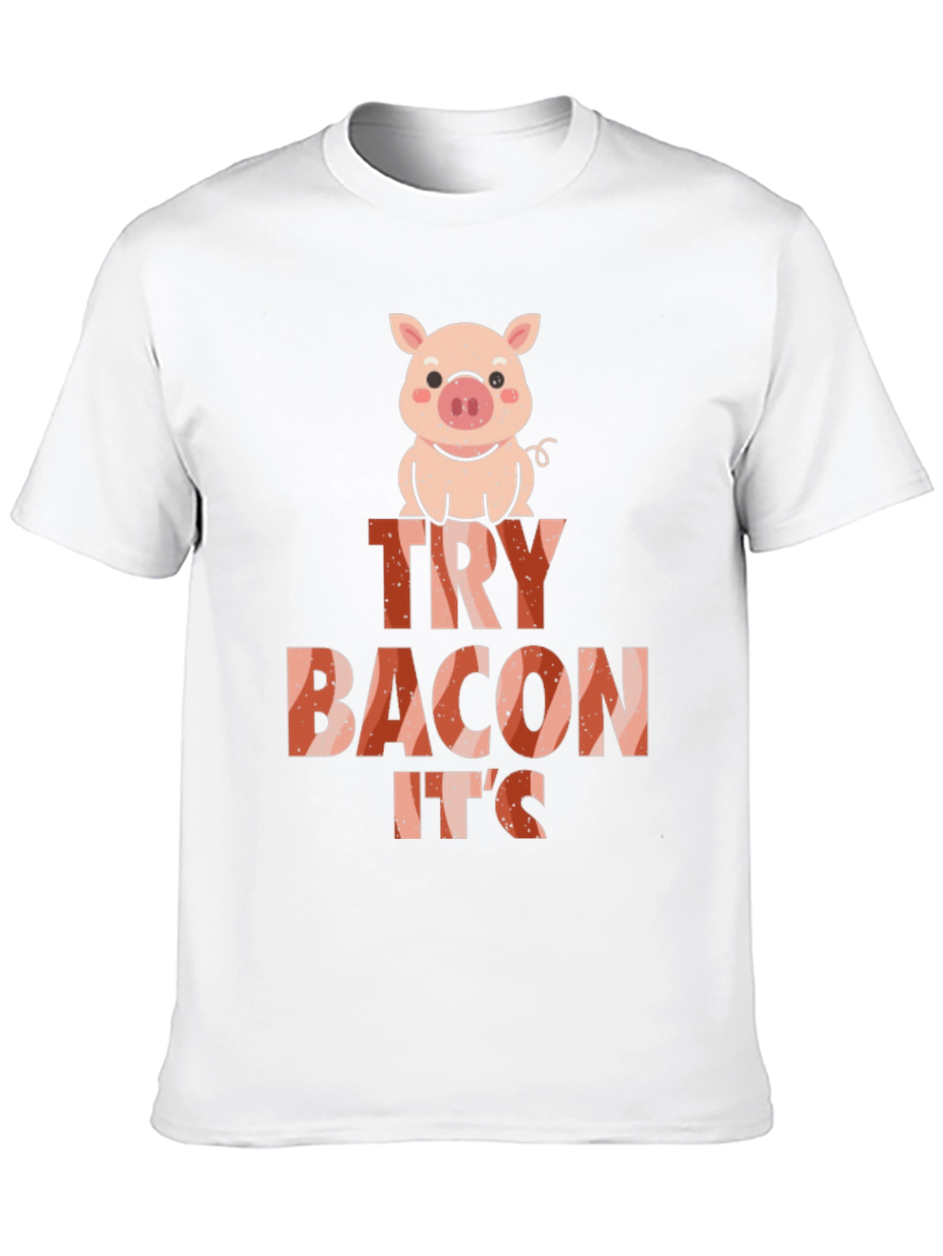 Black Funny Try Bacon It's Pig Black T-Shirt view 10