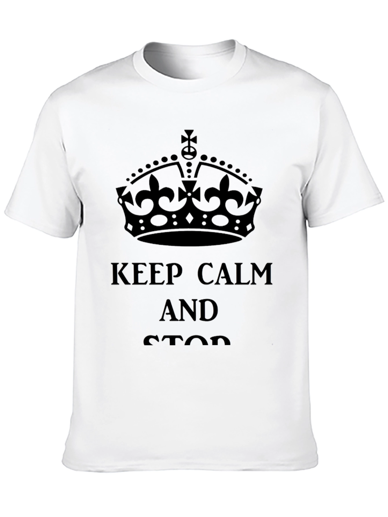 Black Keep Calm T-Shirt - Classic Crown Design view 10