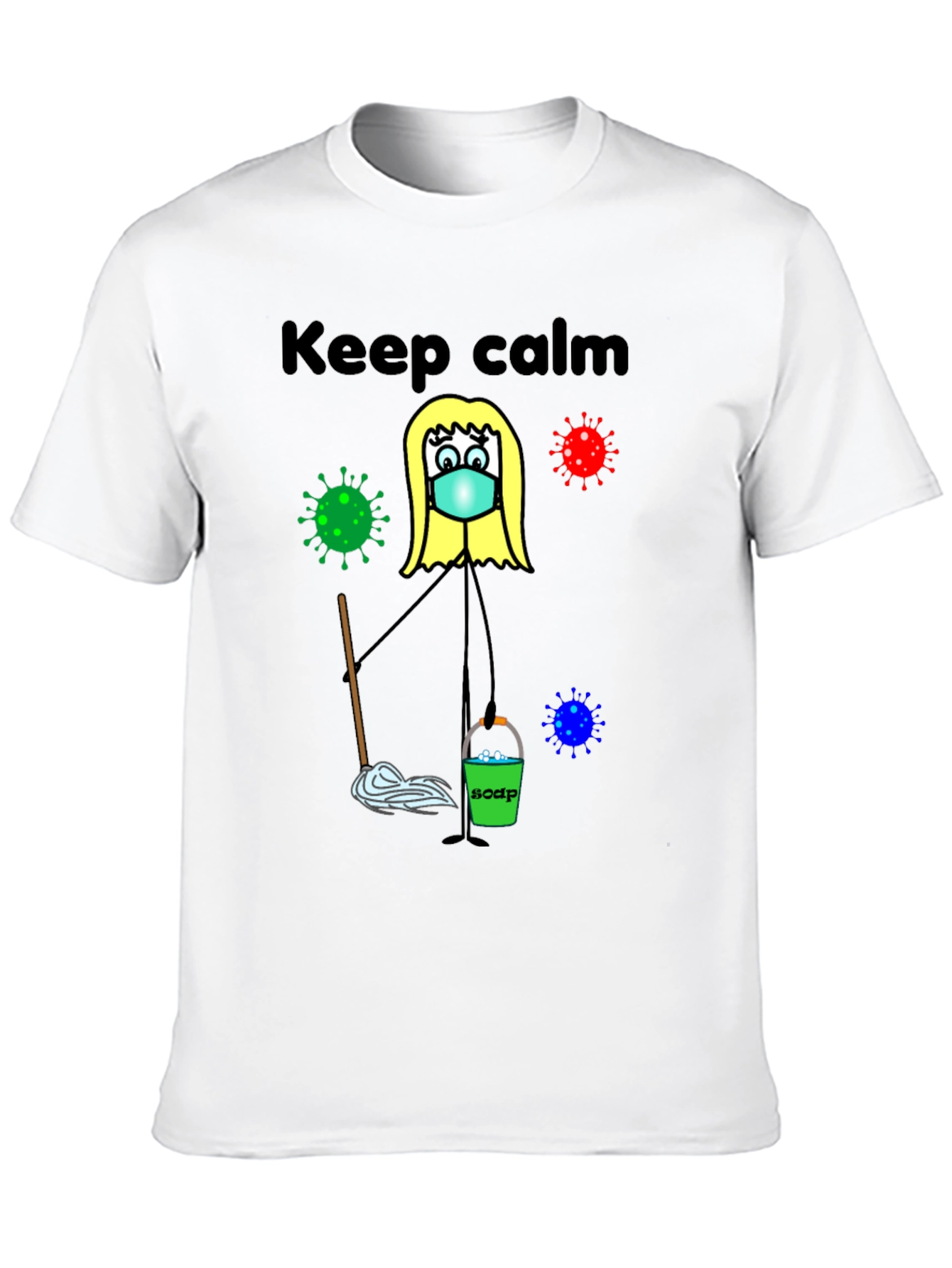 Black Keep Calm and Clean T-Shirt view 10