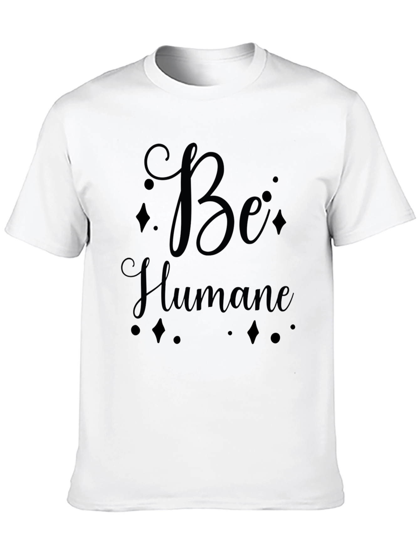 Black Be Humane Graphic T-Shirt - Black Crew Neck view 10