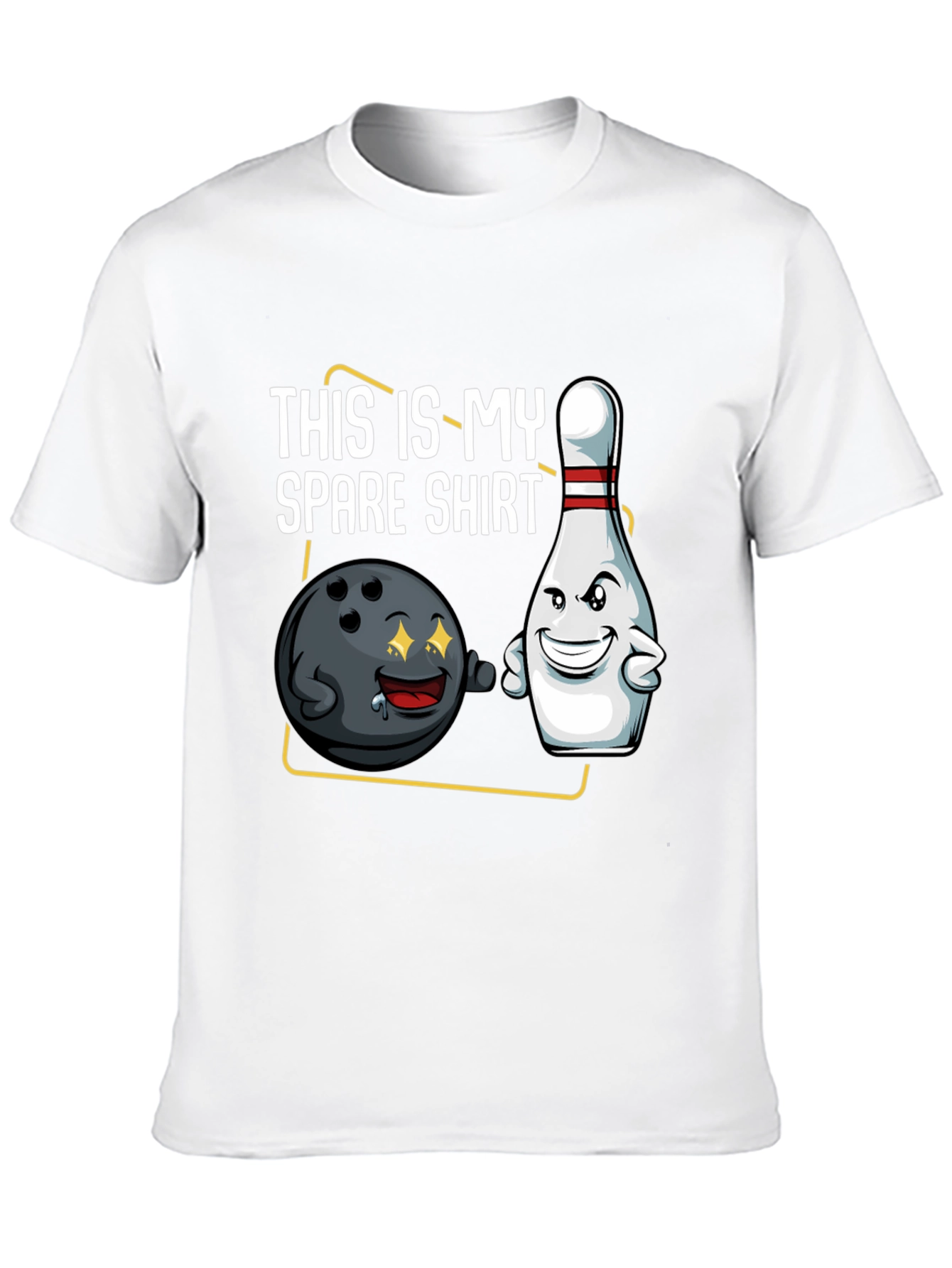 Black Funny Bowling T-Shirt - This is My Spare Shirt view 10
