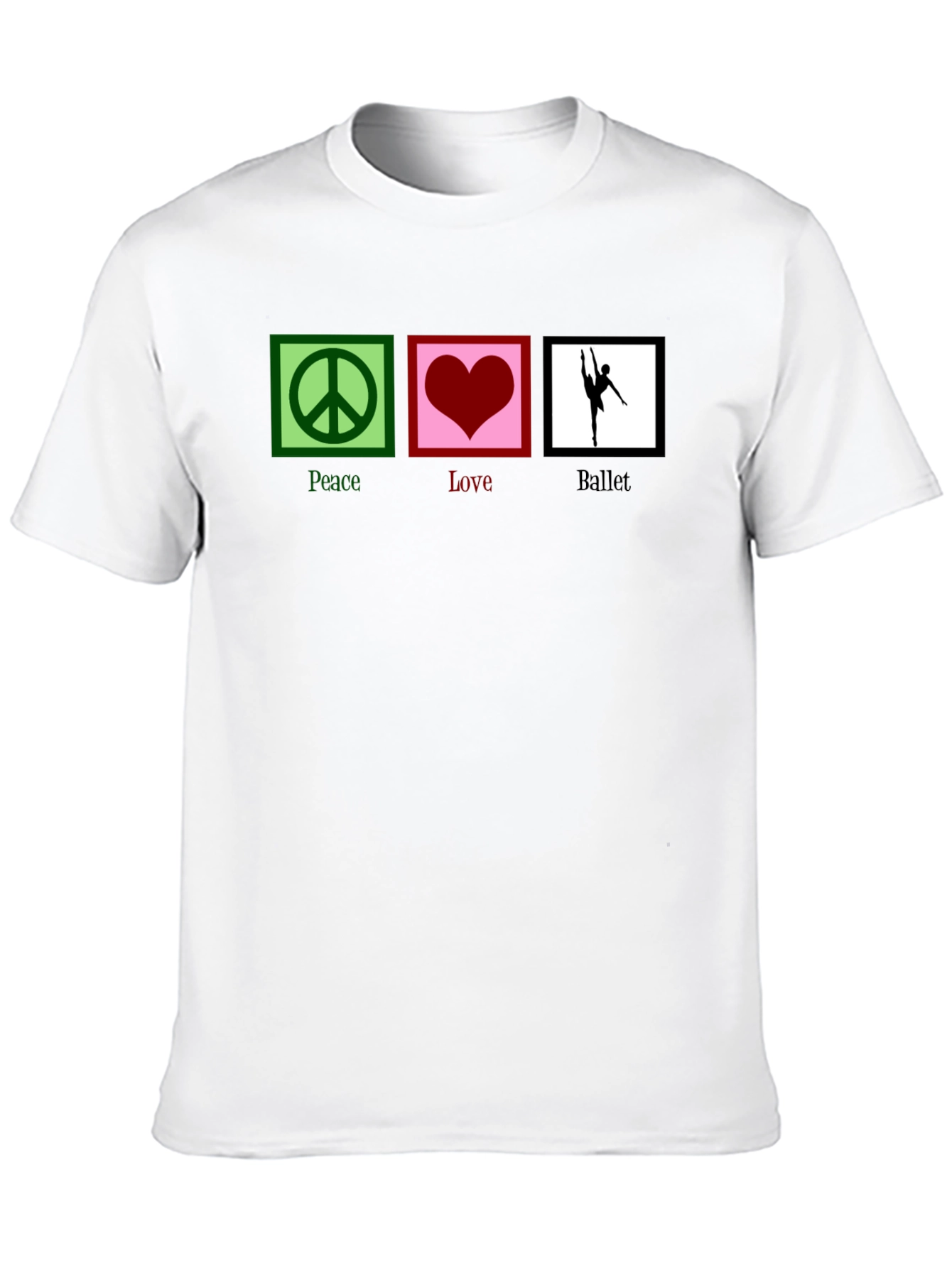 Black Peace Love Ballet Graphic T-Shirt - Black view 10