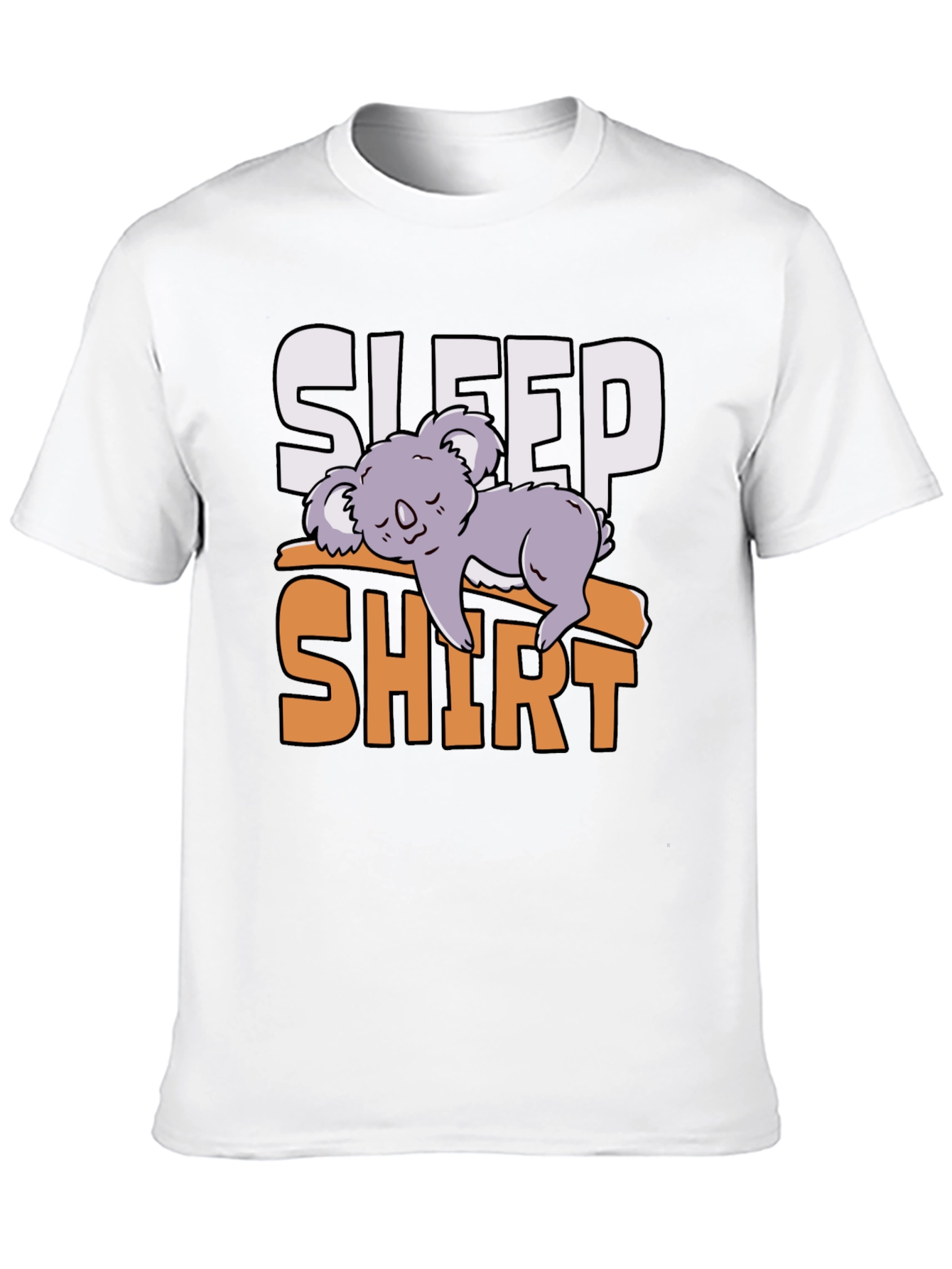 Black Sleep Shirt Koala Tee - Funny Lazy Animal T-Shirt view 10