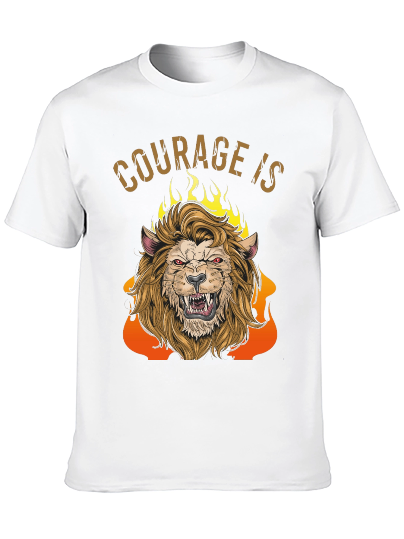 Black Courage Is Lion Graphic Tee - Men's Black T-Shirt view 10